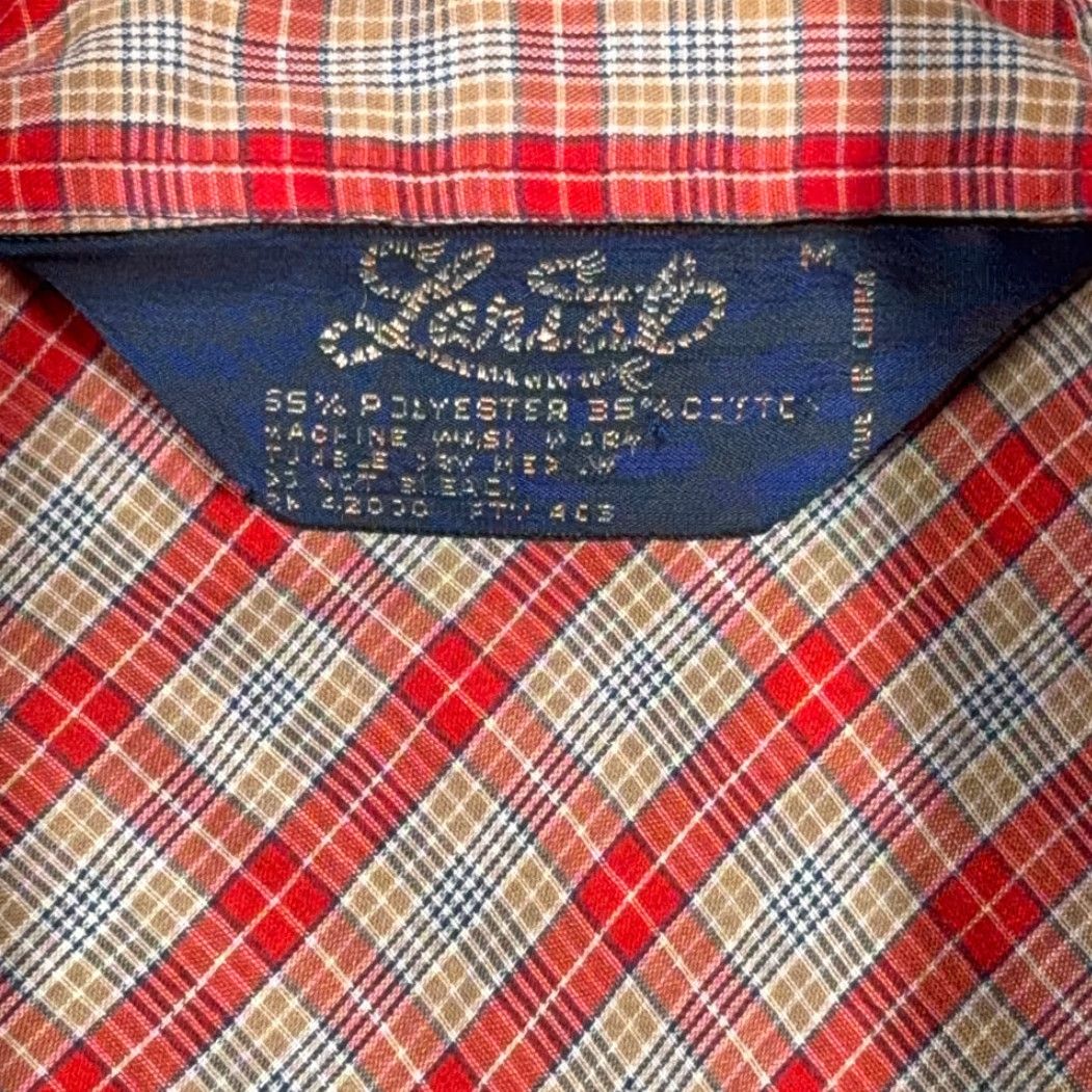 Ariat VINTAGE Lariat Western Shirt Mens Medium Red Plaid Snap Cowboy Rodeo 80s Shirt Size US M / EU 48-50 / 2 - 4 Thumbnail