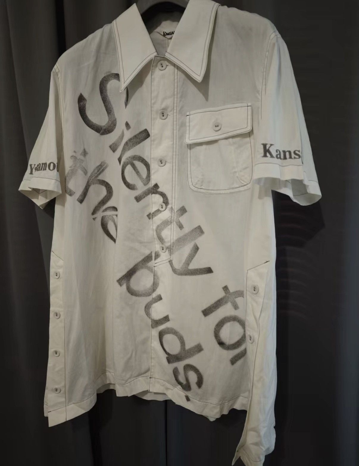 Kansai Yamamoto Kansai Yamamoto Embroidered Slogan Loose Short Sleeve Shirt Size US M / EU 48-50 / 2 - 2 Thumbnail