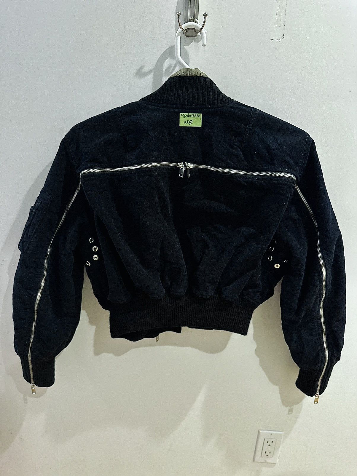 image of Sample Diesel Backzip Bomber Jacket Zipper Ma-1 Dries in Black, Men's (Size Small)