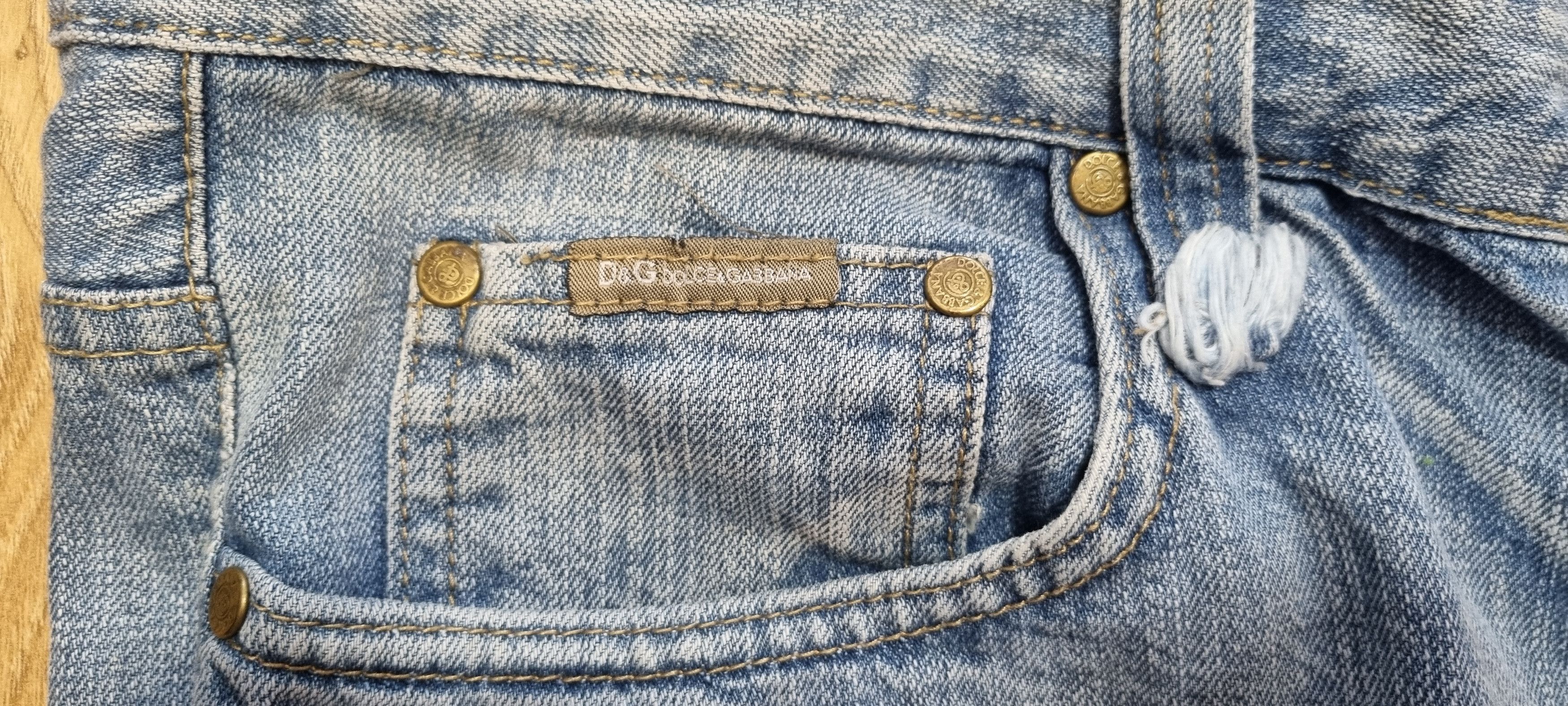 Dolce & Gabbana Dolce & Gabbana FW05 Orange Poem Jeans Distressed Ripped Size US 33 - 4 Thumbnail