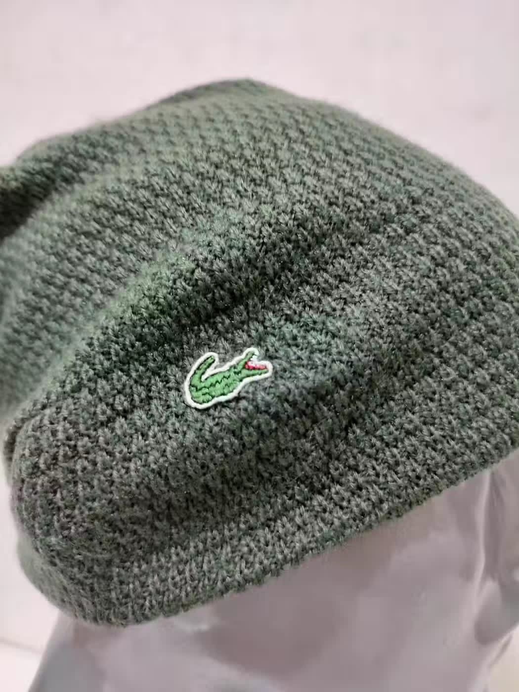 Lacoste Vintage Lacoste Olive Beanie Hats Size ONE SIZE - 2 Thumbnail
