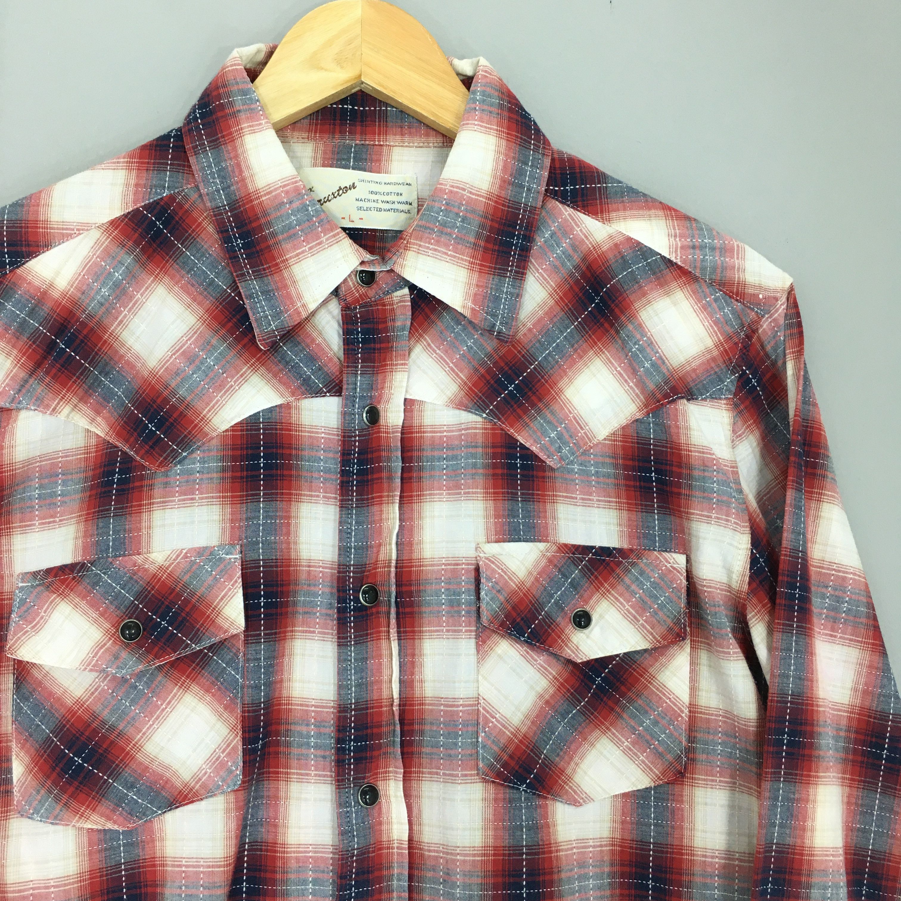 Vintage Vintage Plaid Shadow Tartan Checkered Flannel Shirt Large Size US L / EU 52-54 / 3 - 2 Thumbnail