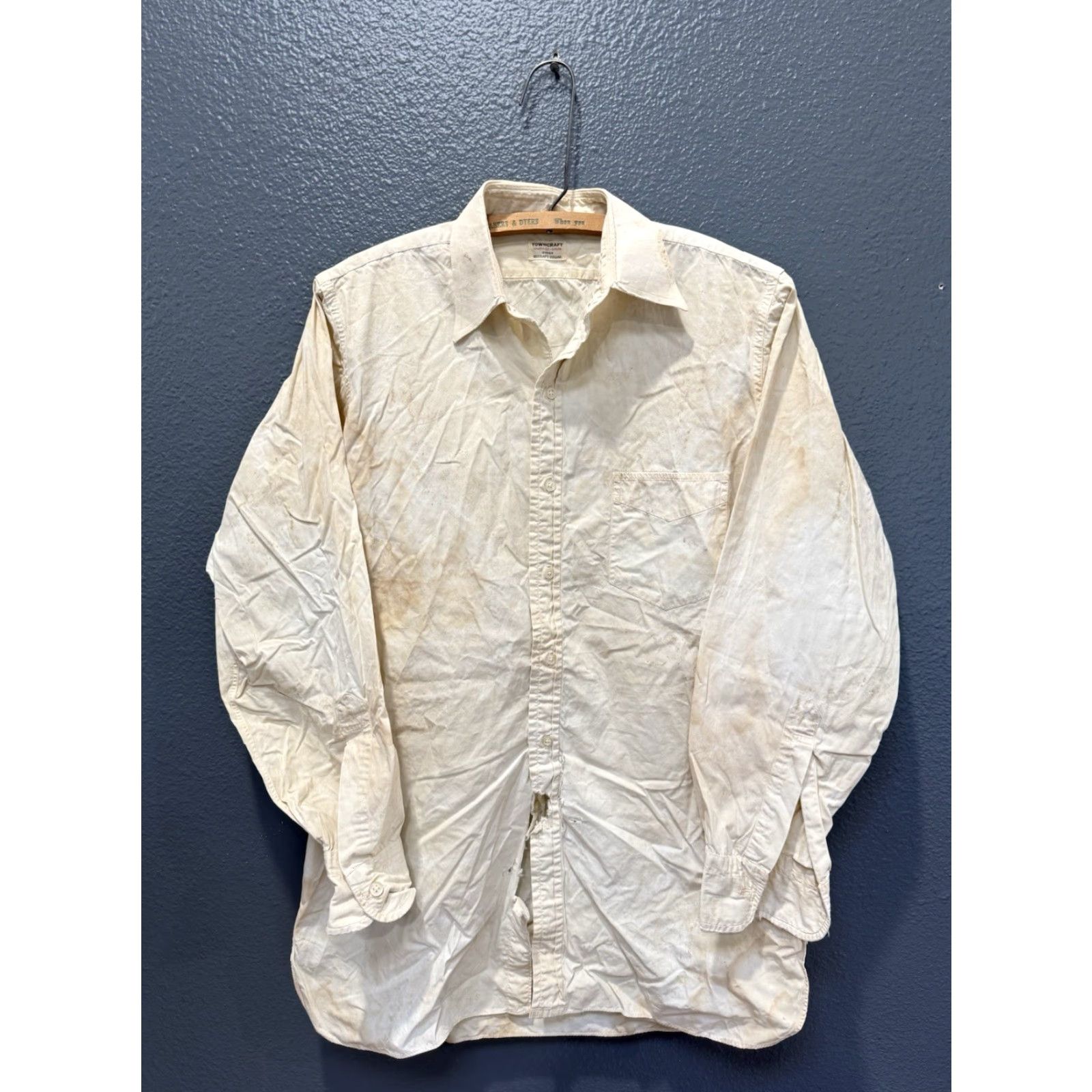 Vintage VINTAGE Towncraft Shirt Sanforized White Cotton Button-Front 1940s Medium Mens Size US M / EU 48-50 / 2 - 3 Thumbnail