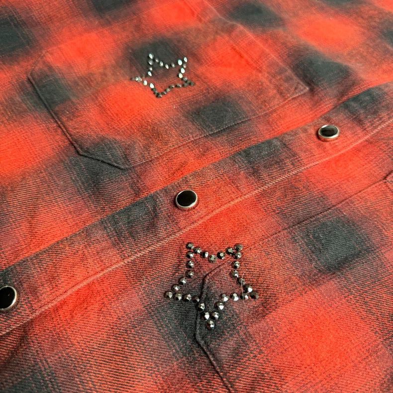 Amiri Amiri red dyed star diamond shirt Size US L / EU 52-54 / 3 - 4 Thumbnail