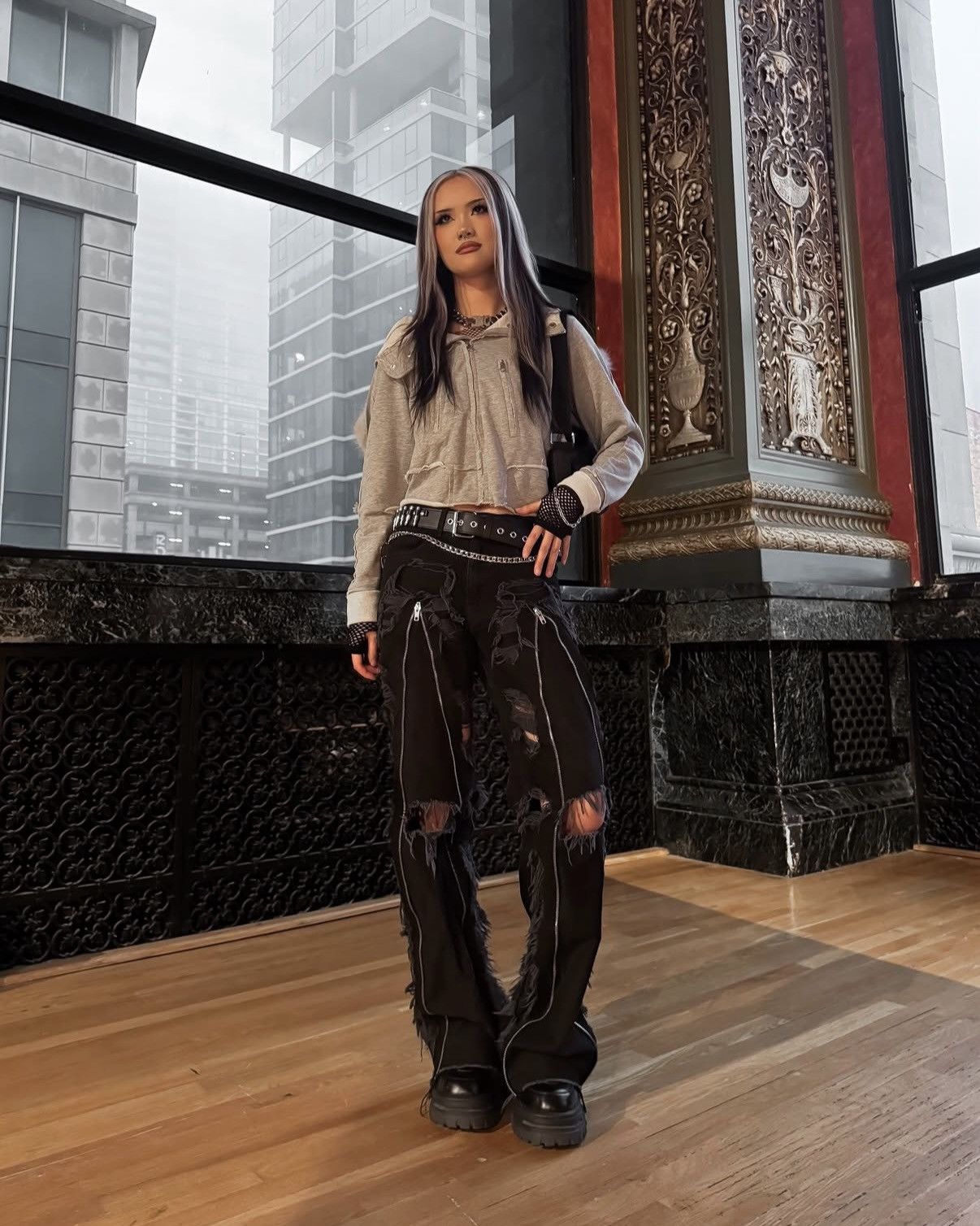 Other SXVSU Custom Distressed Zipped Black Denim Pants Size 28 Size US 28 / EU 44 - 9 Thumbnail