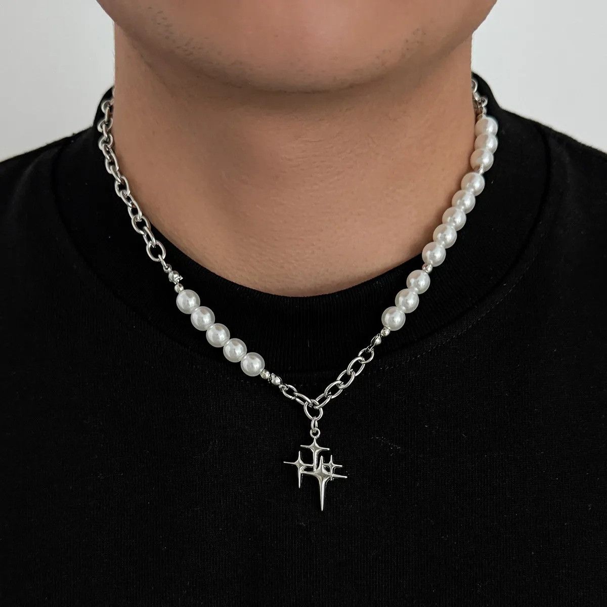 Vintage Pearl Cross Chain Necklace Size ONE SIZE - 1 Thumbnail