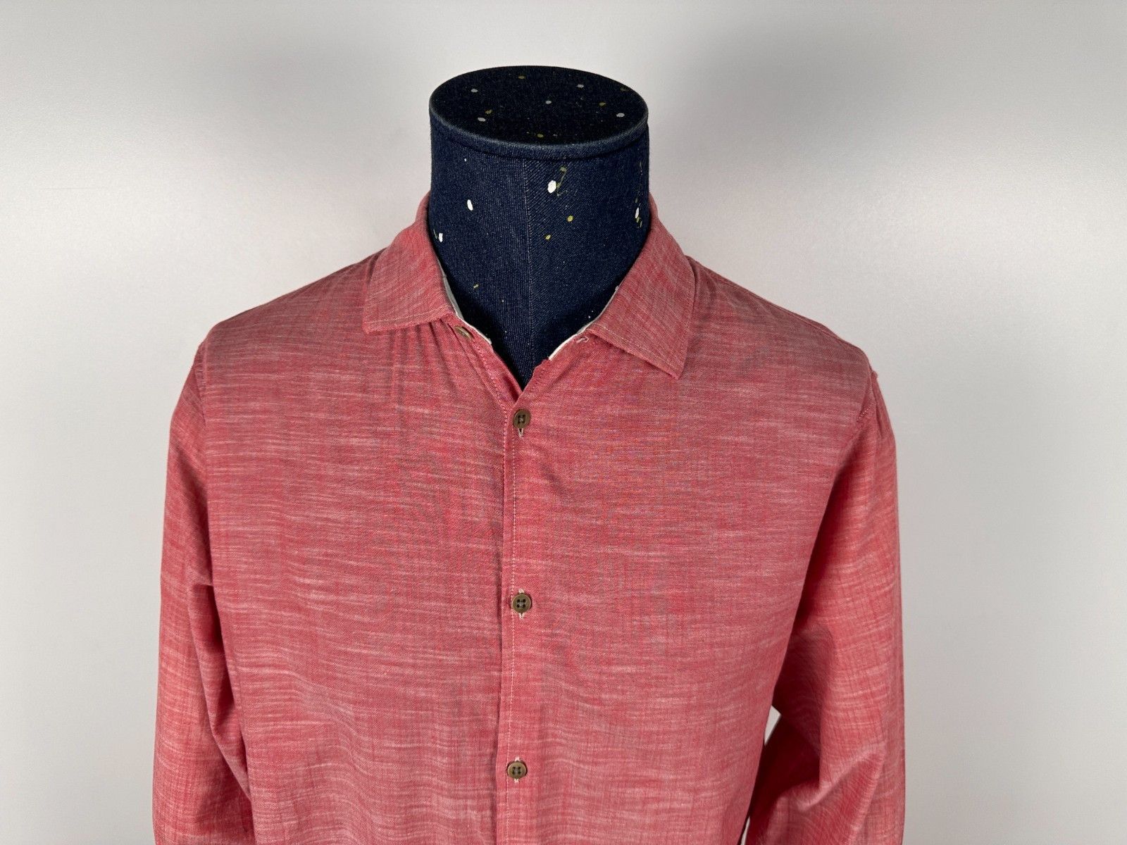 Armani Armani Jeans Shirt Button Up Long Sleeve Pink Size XL Slim Size US XL / EU 56 / 4 - 2 Thumbnail