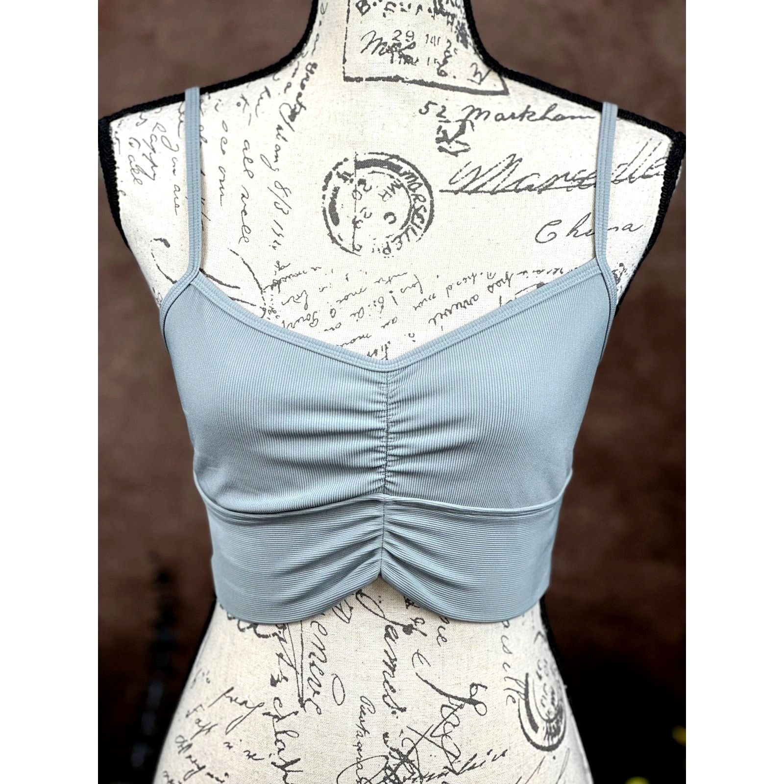 Other L*space Soren Crop Ruched Cinched Tank Ribbed Sage size M Size M / US 6-8 / IT 42-44 - 2 Thumbnail