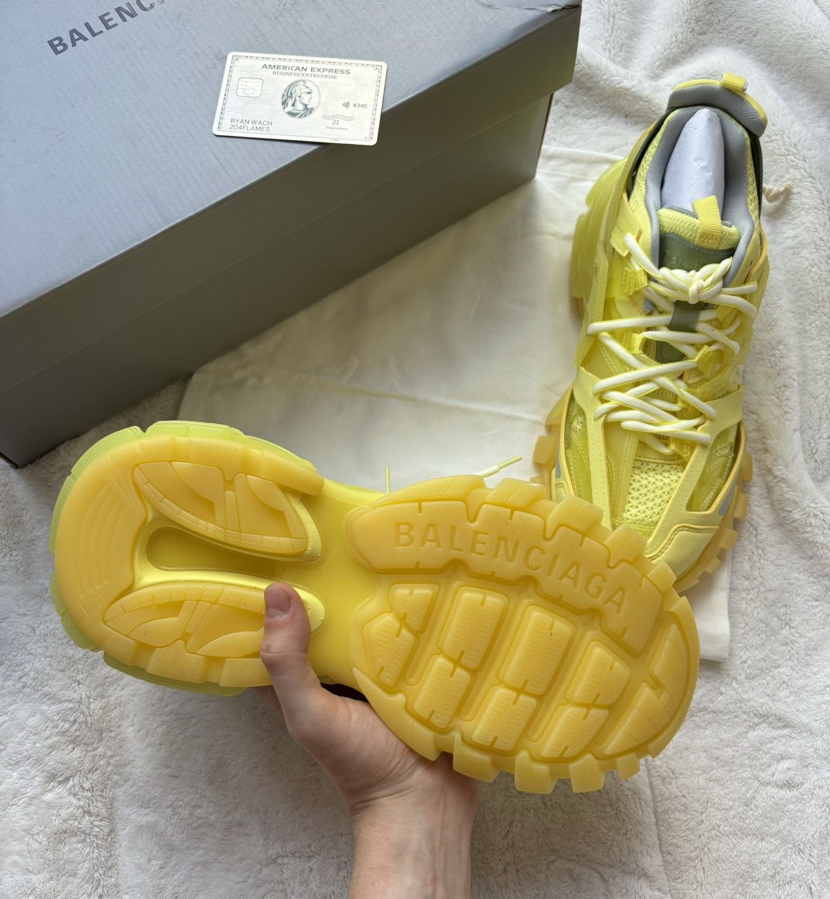 Balenciaga Balenciaga Yellow/Clear Track Sneakers Size US 8 / EU 41 - 4 Thumbnail