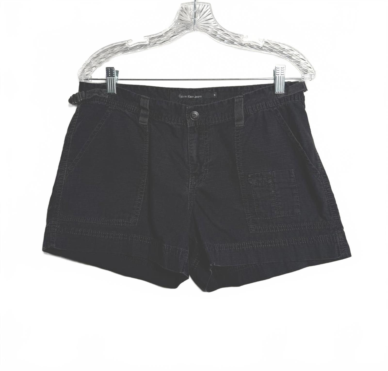 Calvin Klein Y2K Soft Grunge Black Cargo Shorts Size 32" / US 10 / IT 46 - 5 Thumbnail