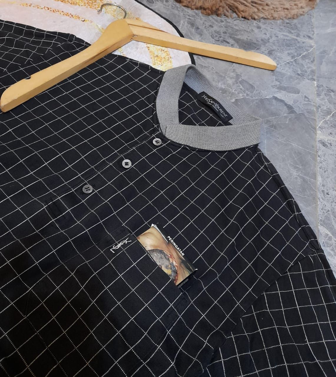 Yves Saint Laurent 💥Plaid Black💥 Vintage poloshirt YSL Yvest Saint Laurent Size US M / EU 48-50 / 2 - 7 Thumbnail