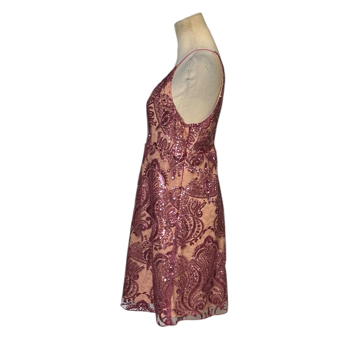 Free People Free People Pink Sequin Spaghetti Strap Mini Dress Size 14 Size XL / US 12-14 / IT 48-50 - 7 Thumbnail