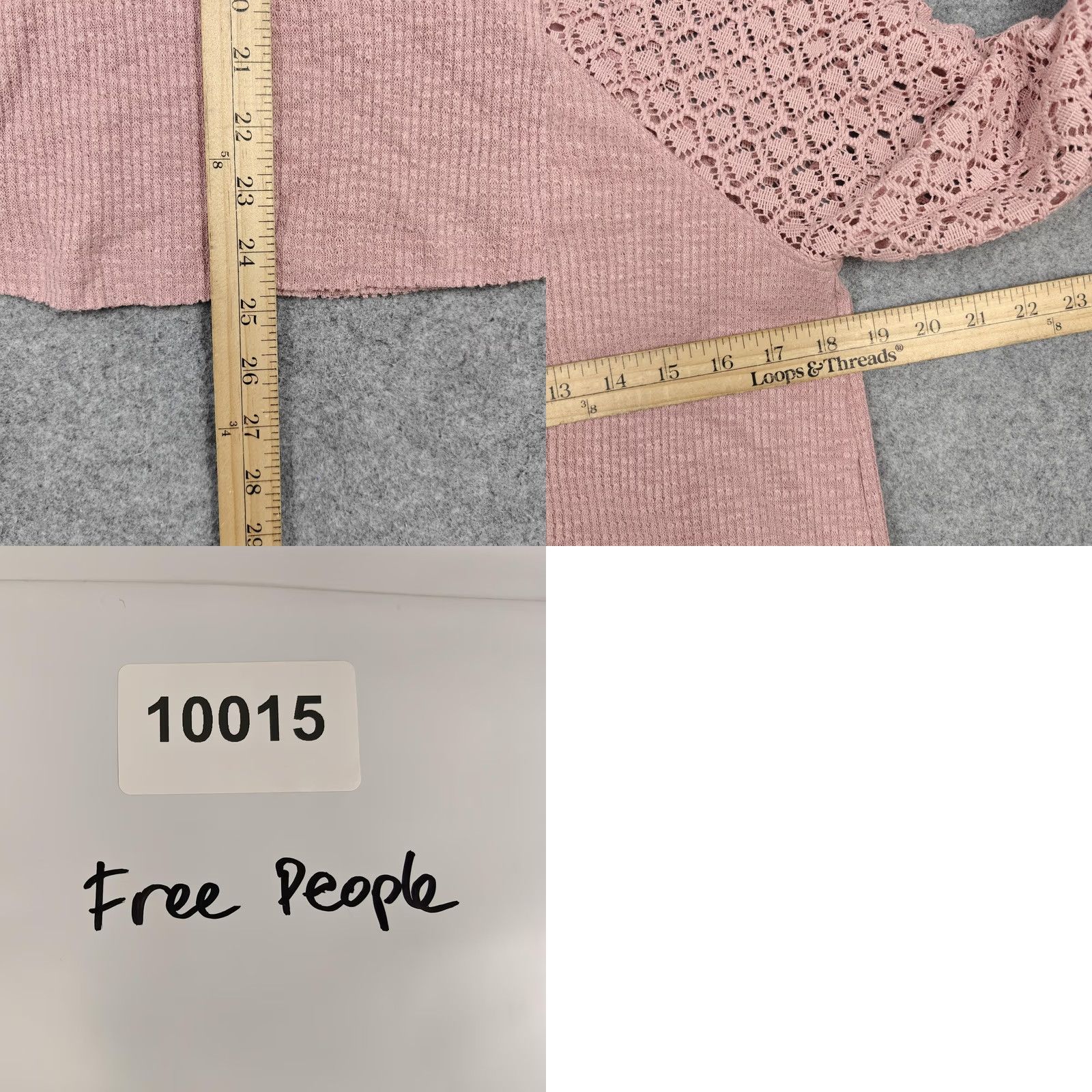 Free People Free People Blouse Womens Small Pink Crochet Balloon Sleeve Embroidered Tunic Size S / US 4 / IT 40 - 8 Thumbnail