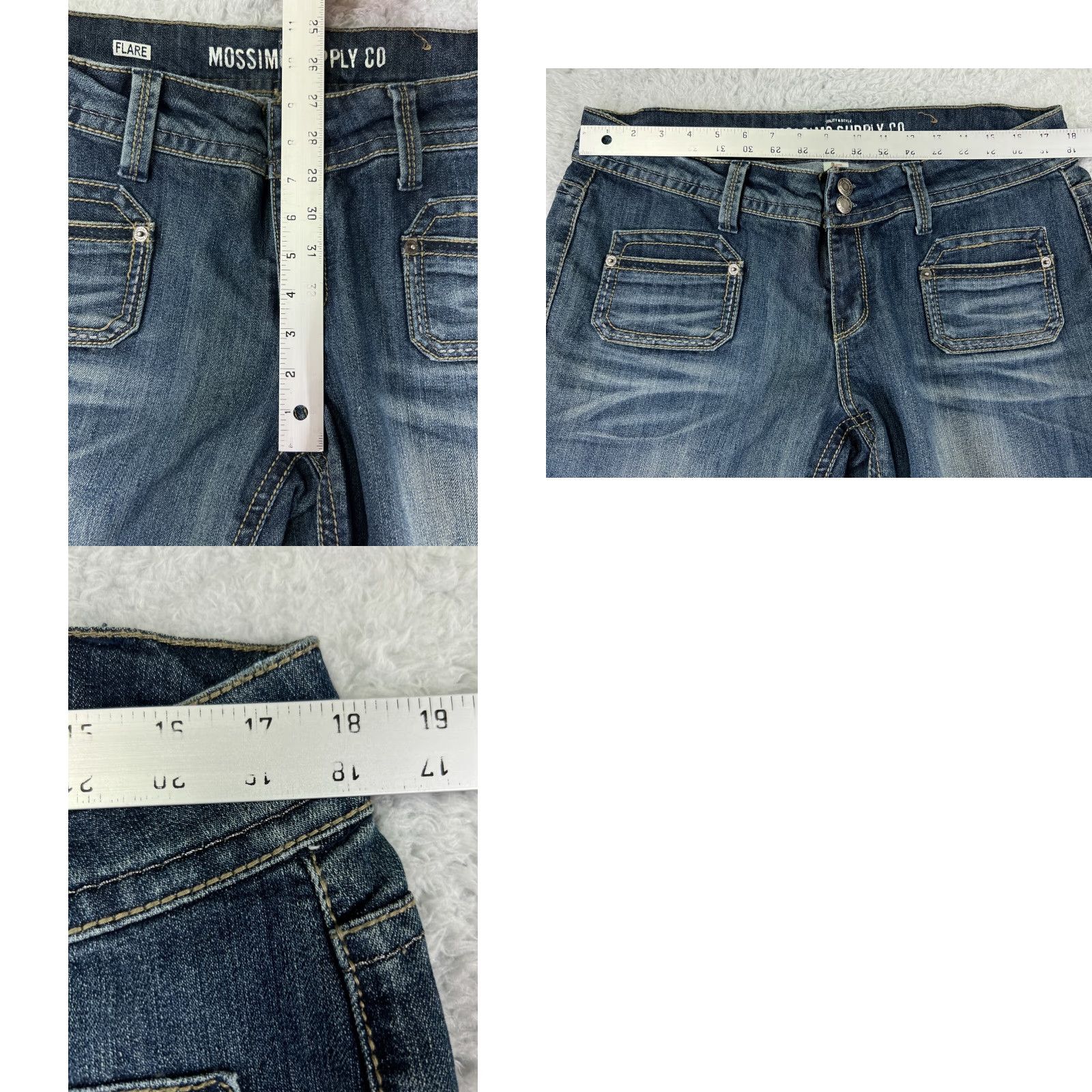 Mossimo Mossimo Jeans Womens 17 Denim Blue Flared Medium Wash 5-Pocket Cotton Blend Stretch Size 38" / US 16 / IT 52 - 9 Thumbnail