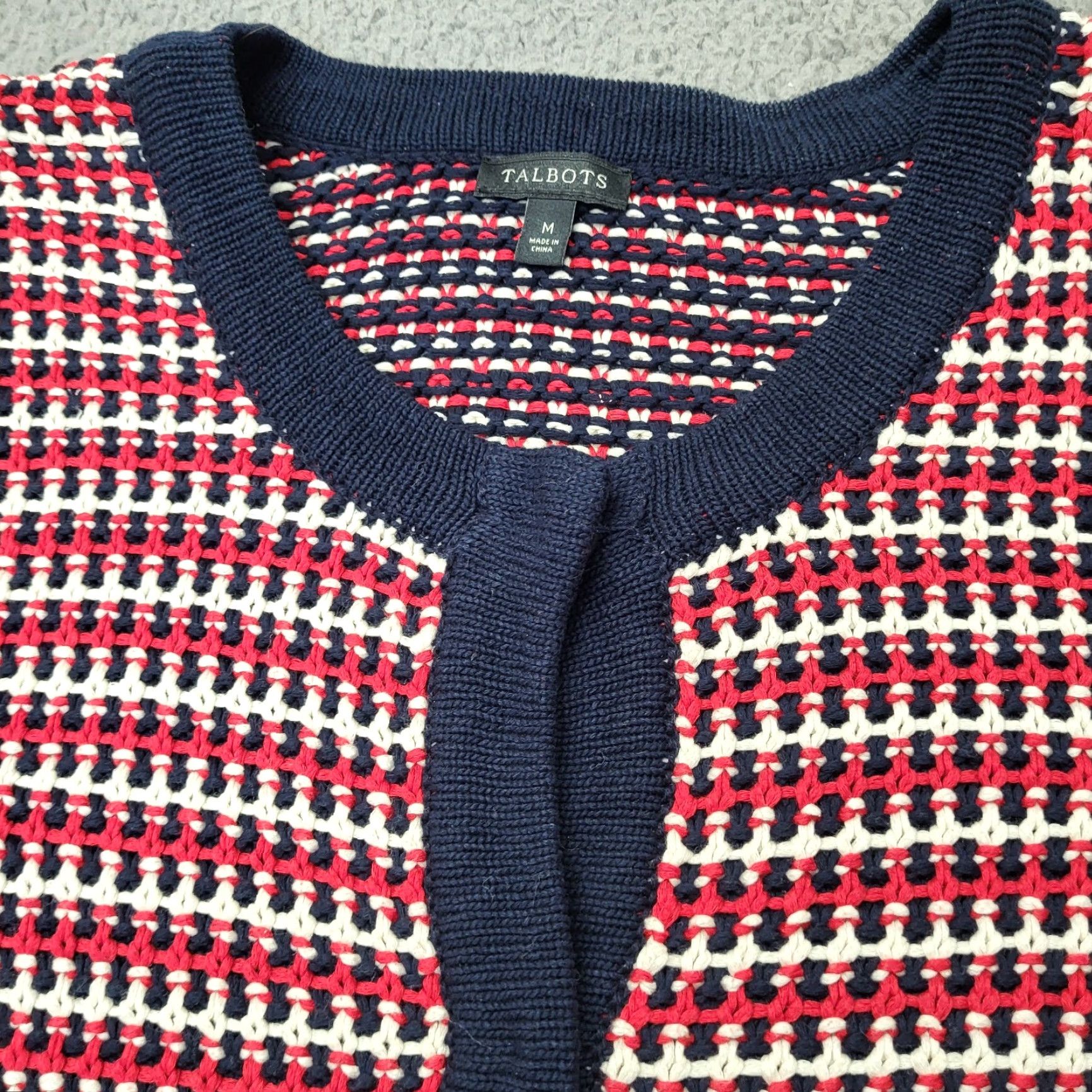 Talbots Talbots Cardigan Sweater Womens Med Red White Blue Pockets Country Club Casual Knit Raglan Sleeve Multicolor Striped All Seasons 3/4 Sleeve Buttons Size M / US 6-8 / IT 42-44 - 5 Thumbnail