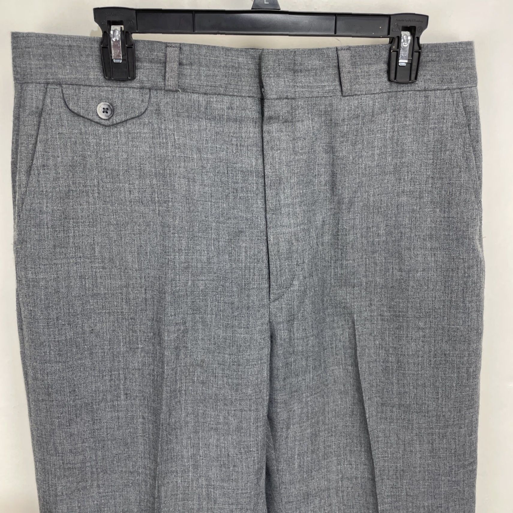 Haggar VINTAGE Haggar Pants Straight Gray 34x30 Men's Regular 5-Pocket Flat Front Belt Loops Polyester Dress Slacks Chino USA Size US 34 / EU 50 - 2 Thumbnail