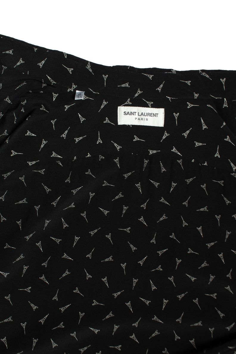 Saint Laurent Paris Saint Laurent, Black shirt with eiffel tower print Size US M / EU 48-50 / 2 - 5 Thumbnail