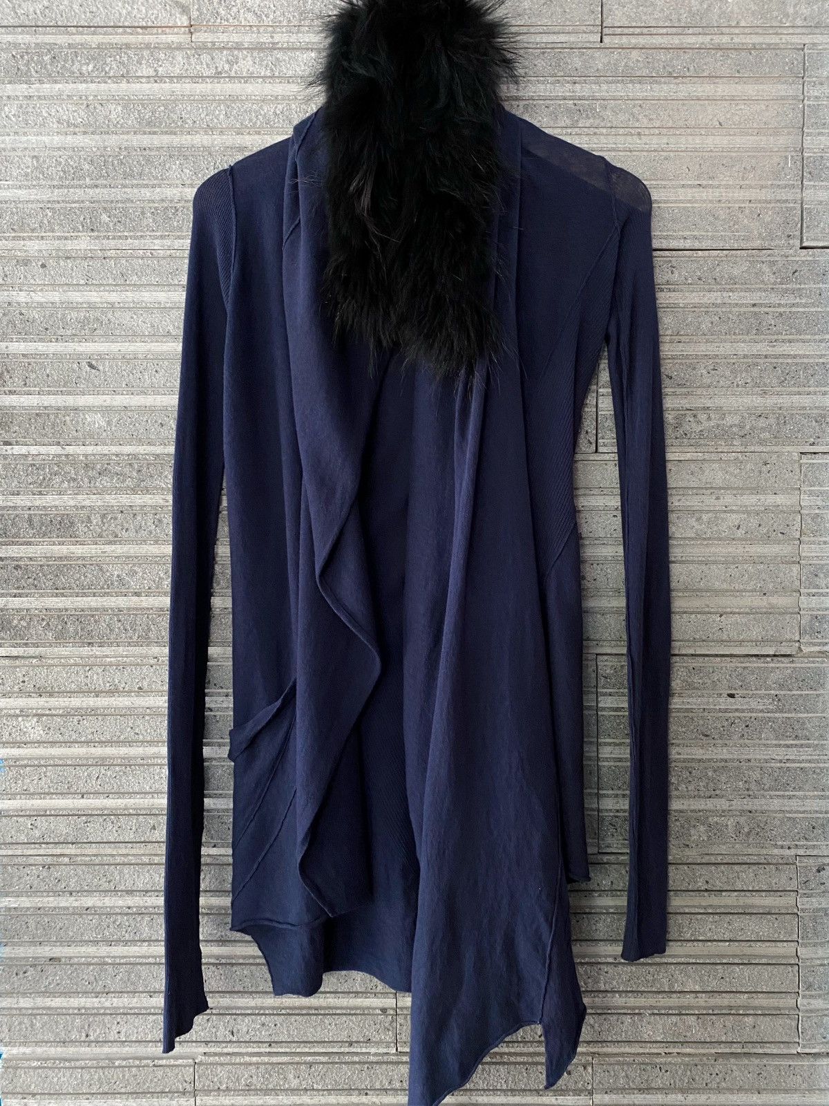 If Six Was Nine Asymmetric Fur Long Cardigan Lgb Yohji Style Size US M / EU 48-50 / 2 - 3 Thumbnail