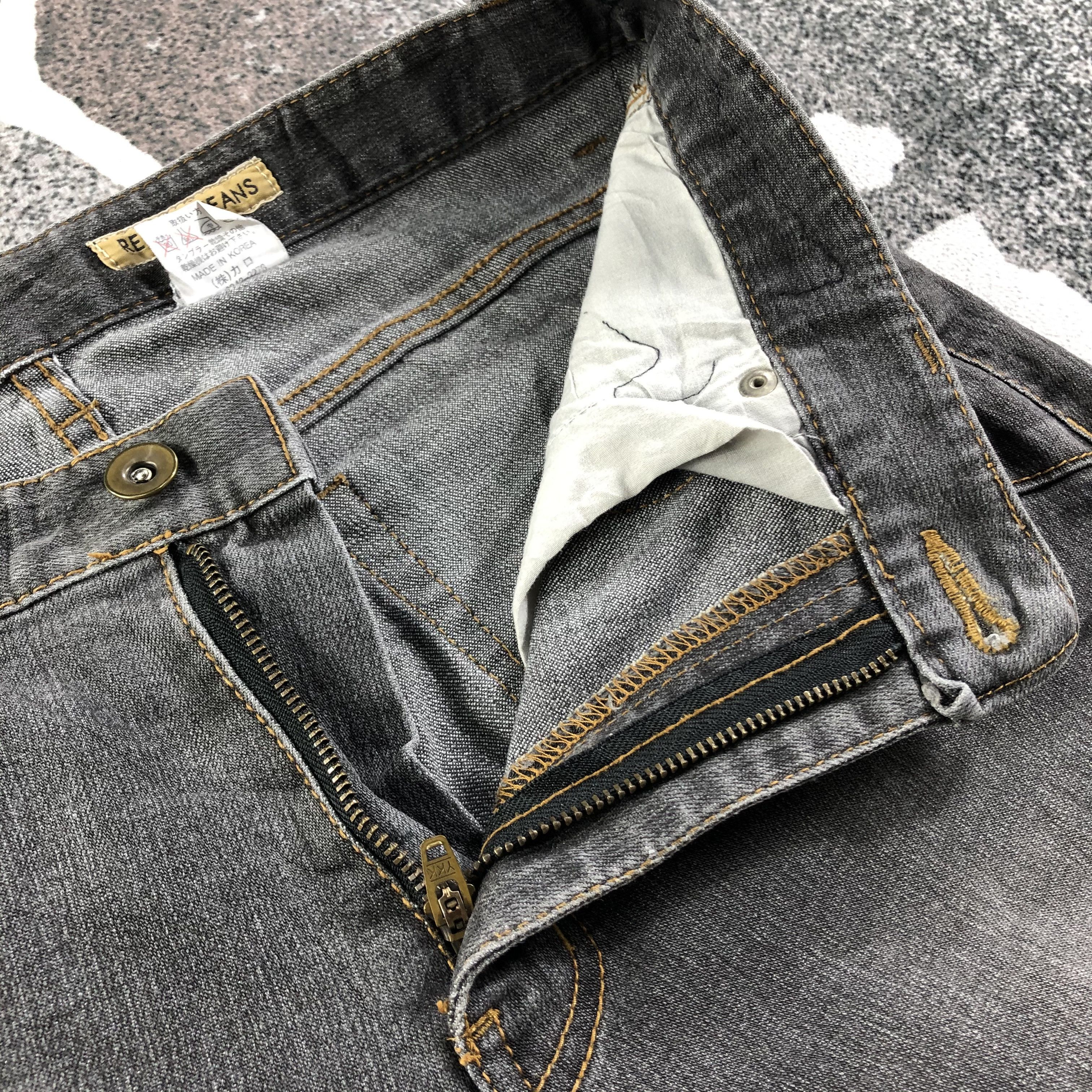Japanese Brand Vintage Renault Jeans Faded Black Flare Denim KJ1811 Size 29" - 7 Thumbnail