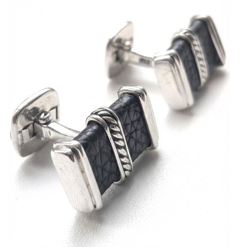David Yurman David Yurman Leather & Sterling Silver 925 Cufflinks Size ONE SIZE - 11 Thumbnail