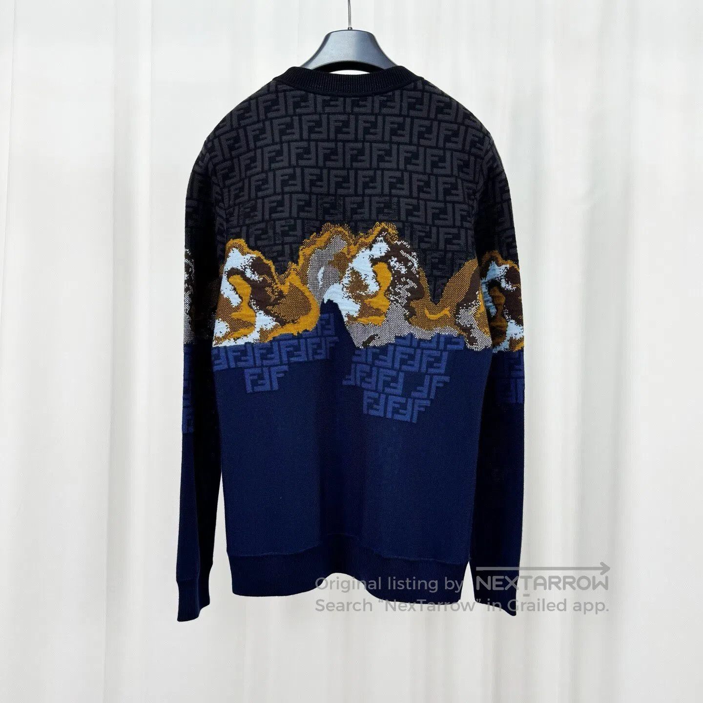 Fendi FENDI Monogram All-Over Print Color-Block Knit Sweater| Size US S / EU 44-46 / 1 - 2 Thumbnail