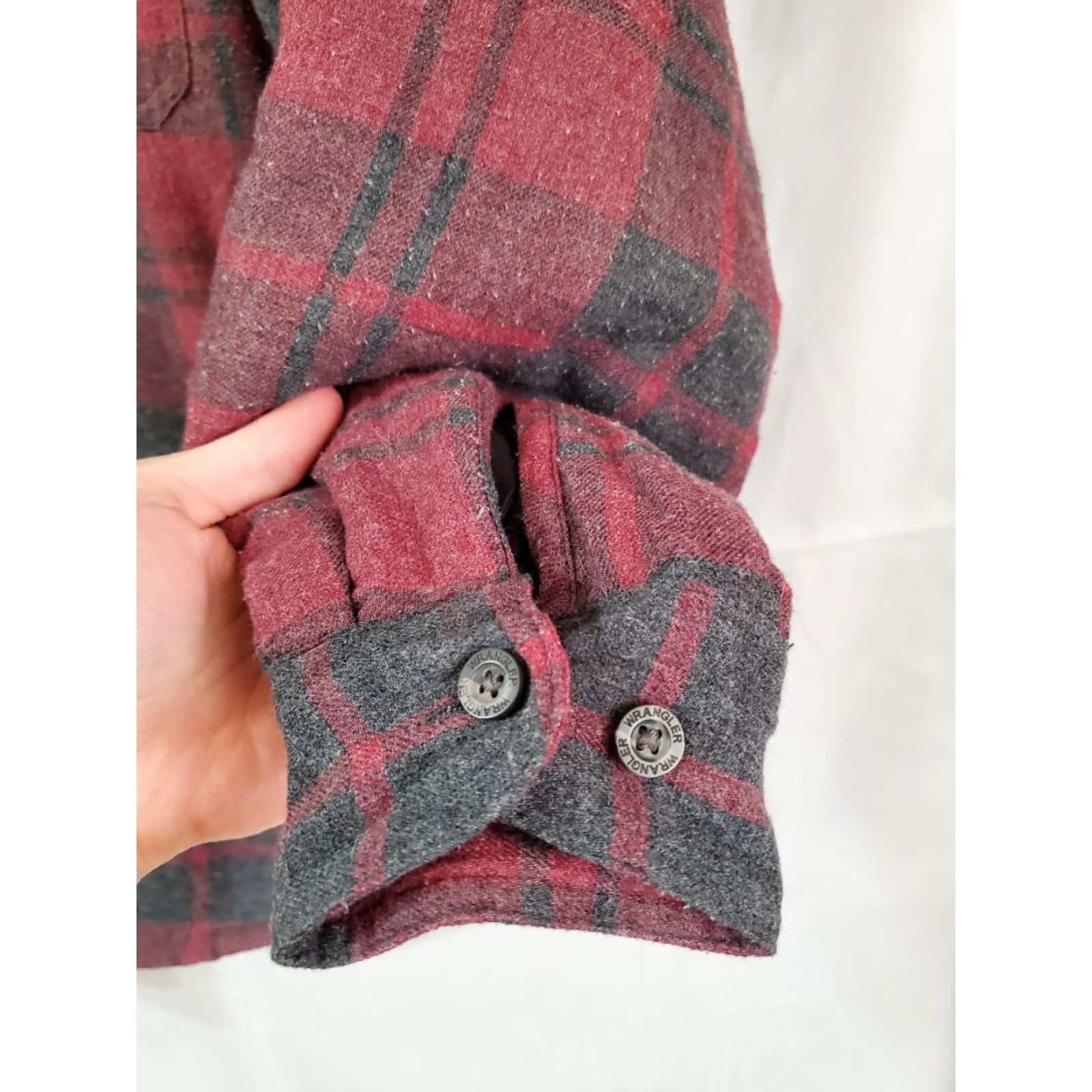 Wrangler Wrangler Shacket Flannel Button-Up Red Dark Gray L Large Size US L / EU 52-54 / 3 - 5 Thumbnail