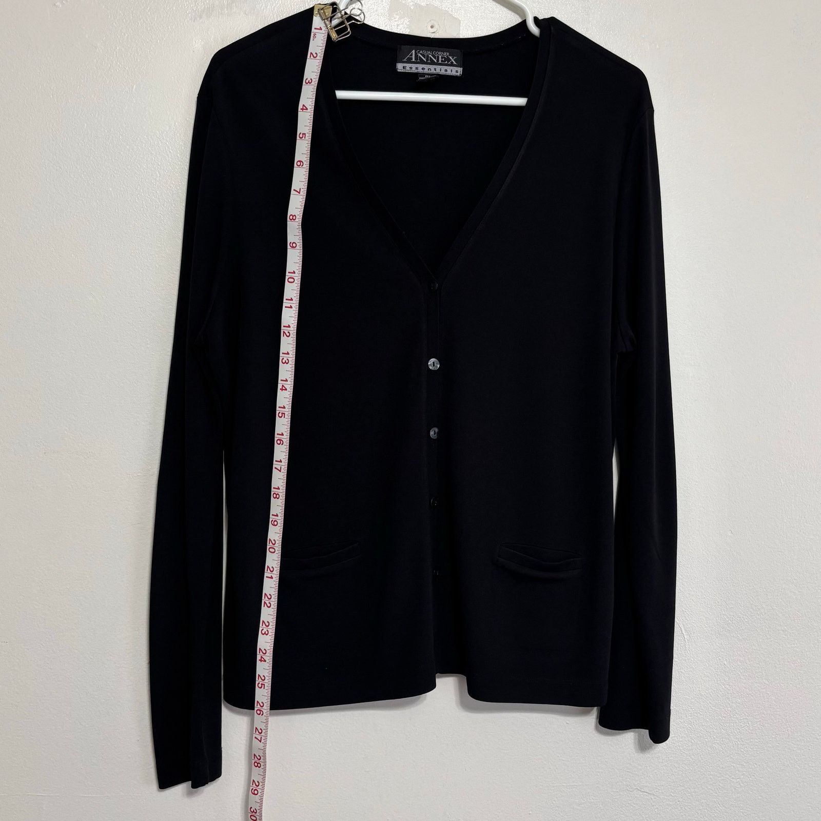 Other Casual Corner Annex Essentials Black V-neck Cardigan Size PL Size L / US 10 / IT 46 - 3 Thumbnail