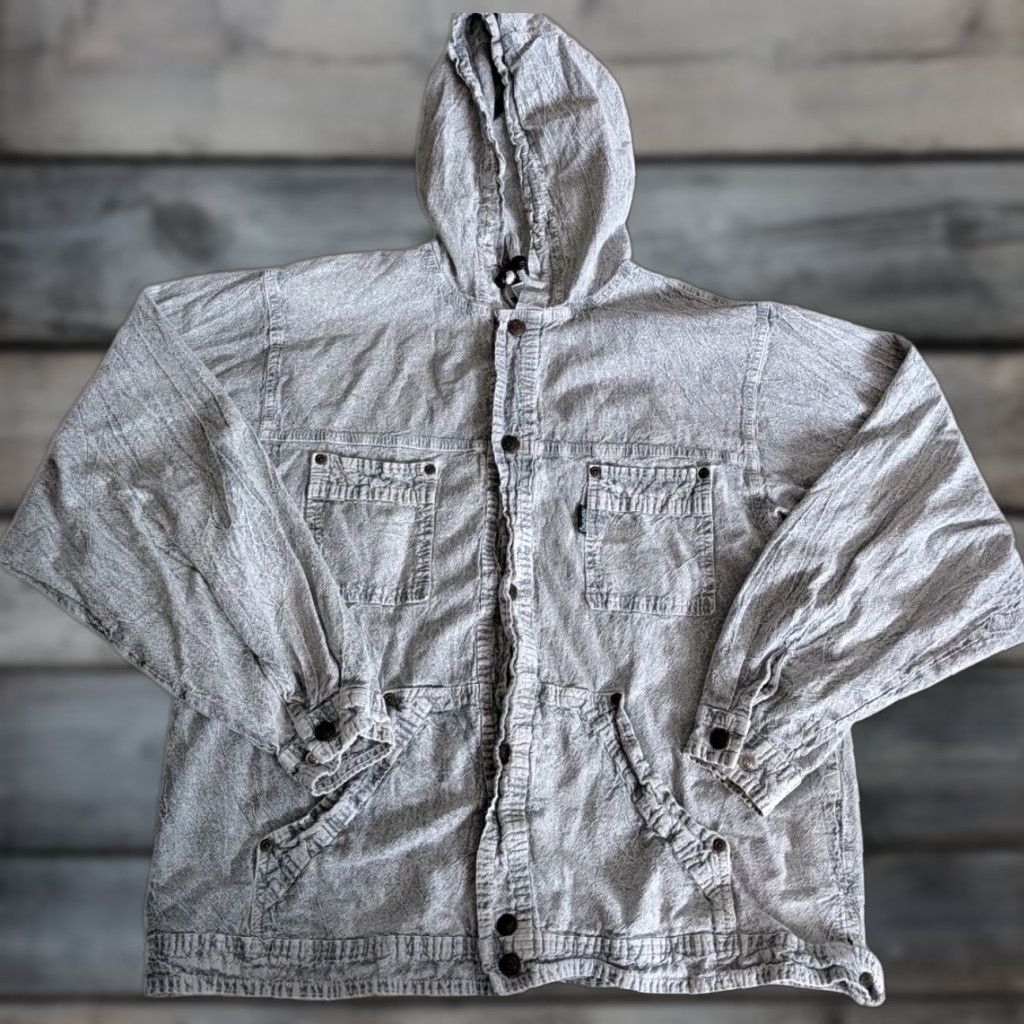 Vintage Vintage Ezze Wear Honey-Komb Hooded Jacket Small Adult Cotton Shrunk Perma Shrunk Size S / US 4 / IT 40 - 1 Thumbnail