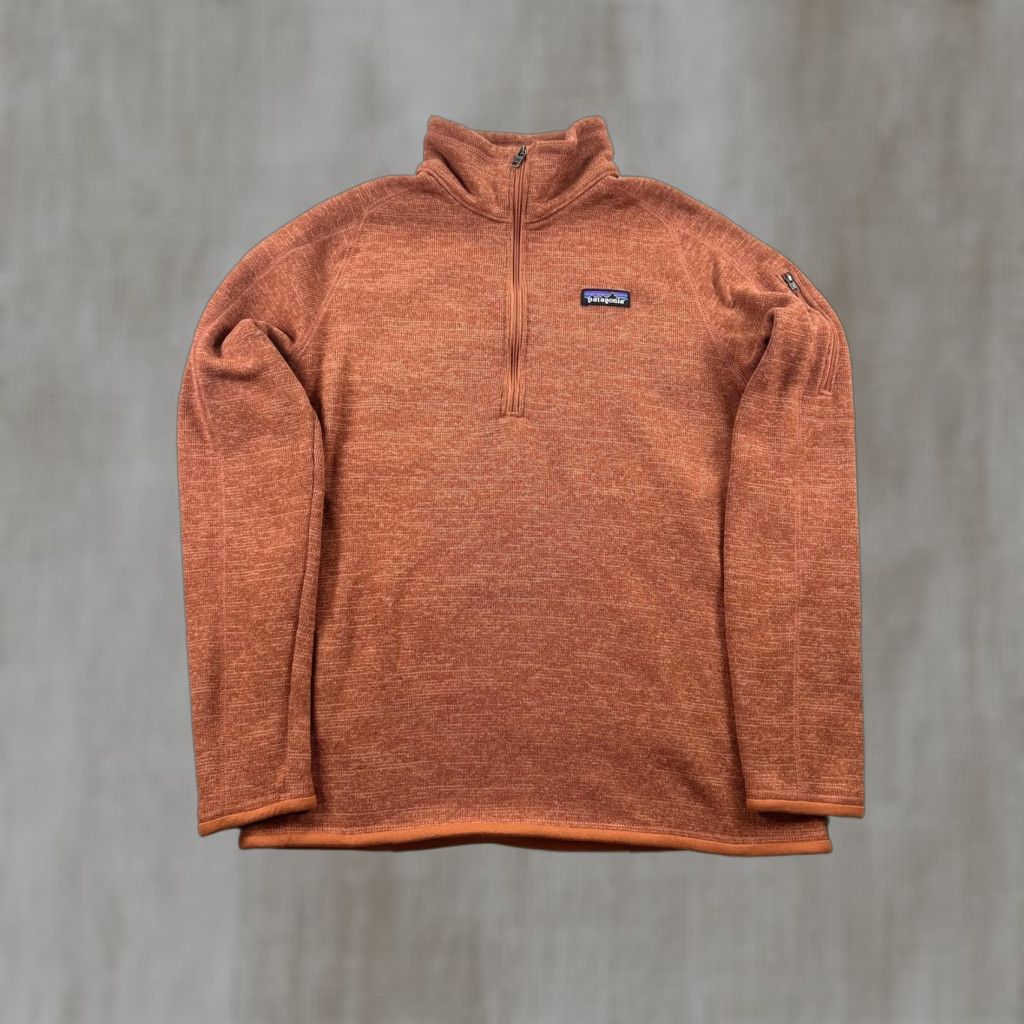 Patagonia Patagonia Better Sweater Women's Large Orange 1/4 Zip Pullover Hiking Casual Midweight Fleece Knit Mock Neck Raglan Sleeve Logo Size L / US 10 / IT 46 - 1 Thumbnail