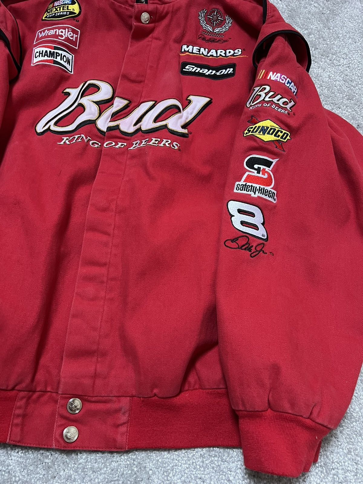 Budweiser Chase Authentics Budweiser Red Bomber Racing Jacket Size XXL Size US XXL / EU 58 / 5 - 7 Thumbnail