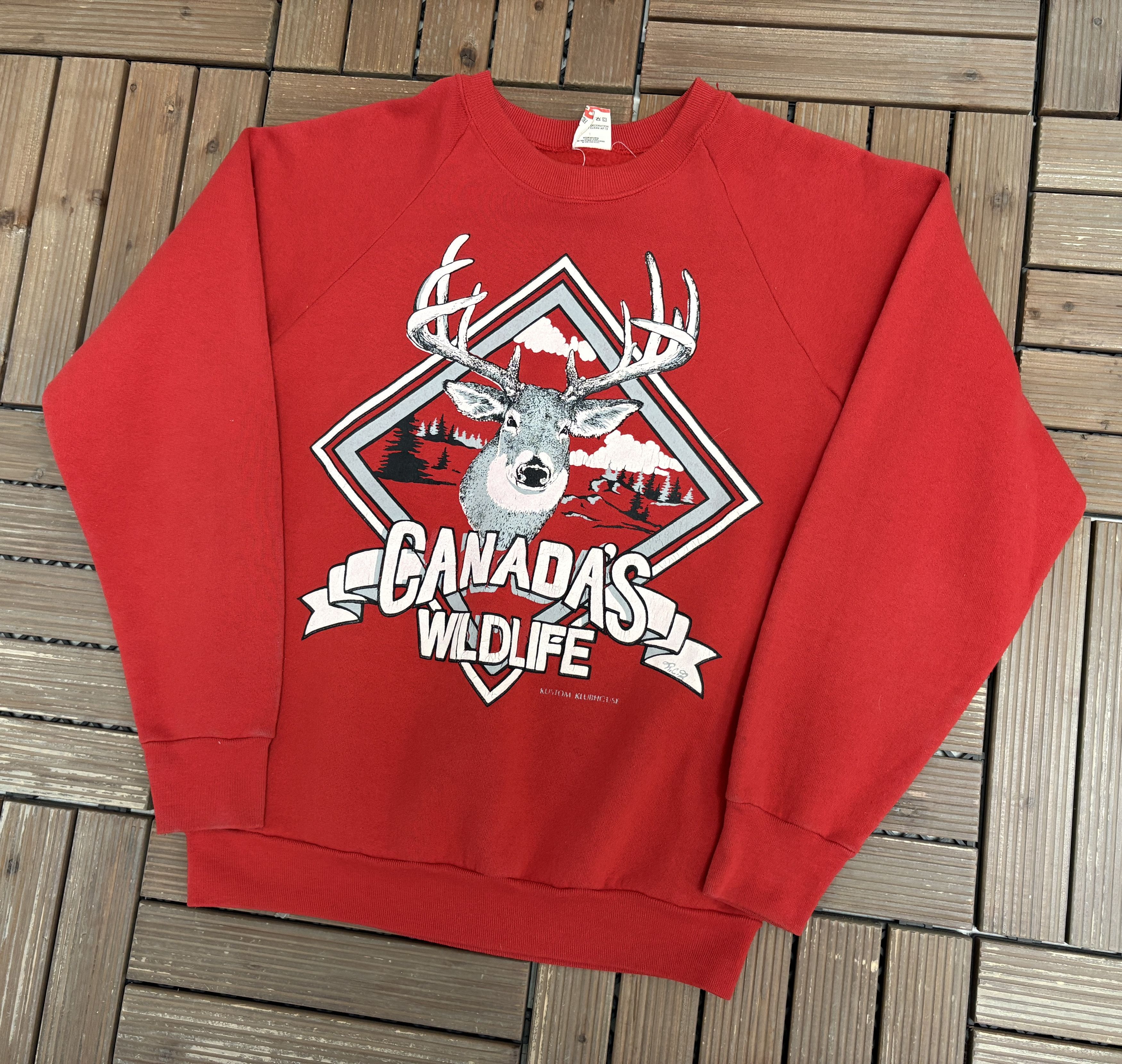 Vintage Canada's Wildlife Vintage Red Crewneck Sweater Size US L / EU 52-54 / 3 - 3 Thumbnail