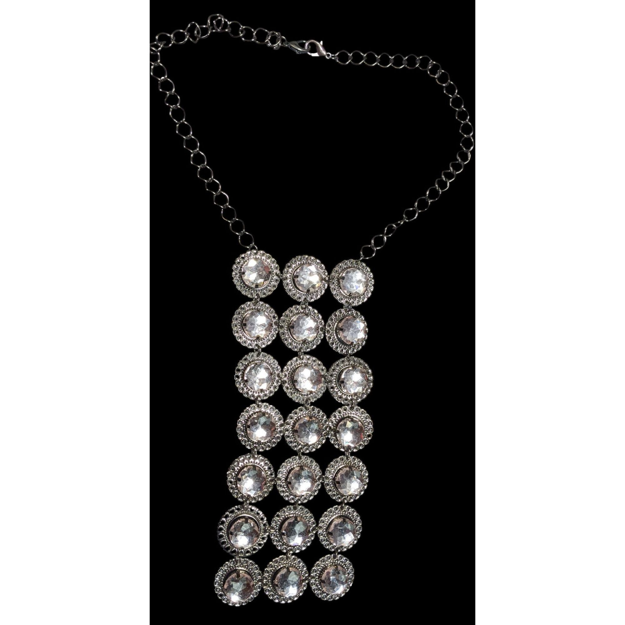 Other Elegant Glam Lightweight Gemmed Silver Tone Statement Neckla Size ONE SIZE - 1 Thumbnail