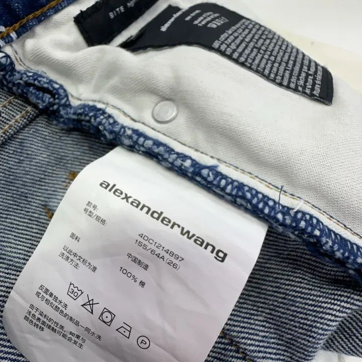 Alexander Wang Alexander Wang Logo Print Distressed Denim Shorts - Size 26" / US 2 / IT 38 - 6 Thumbnail