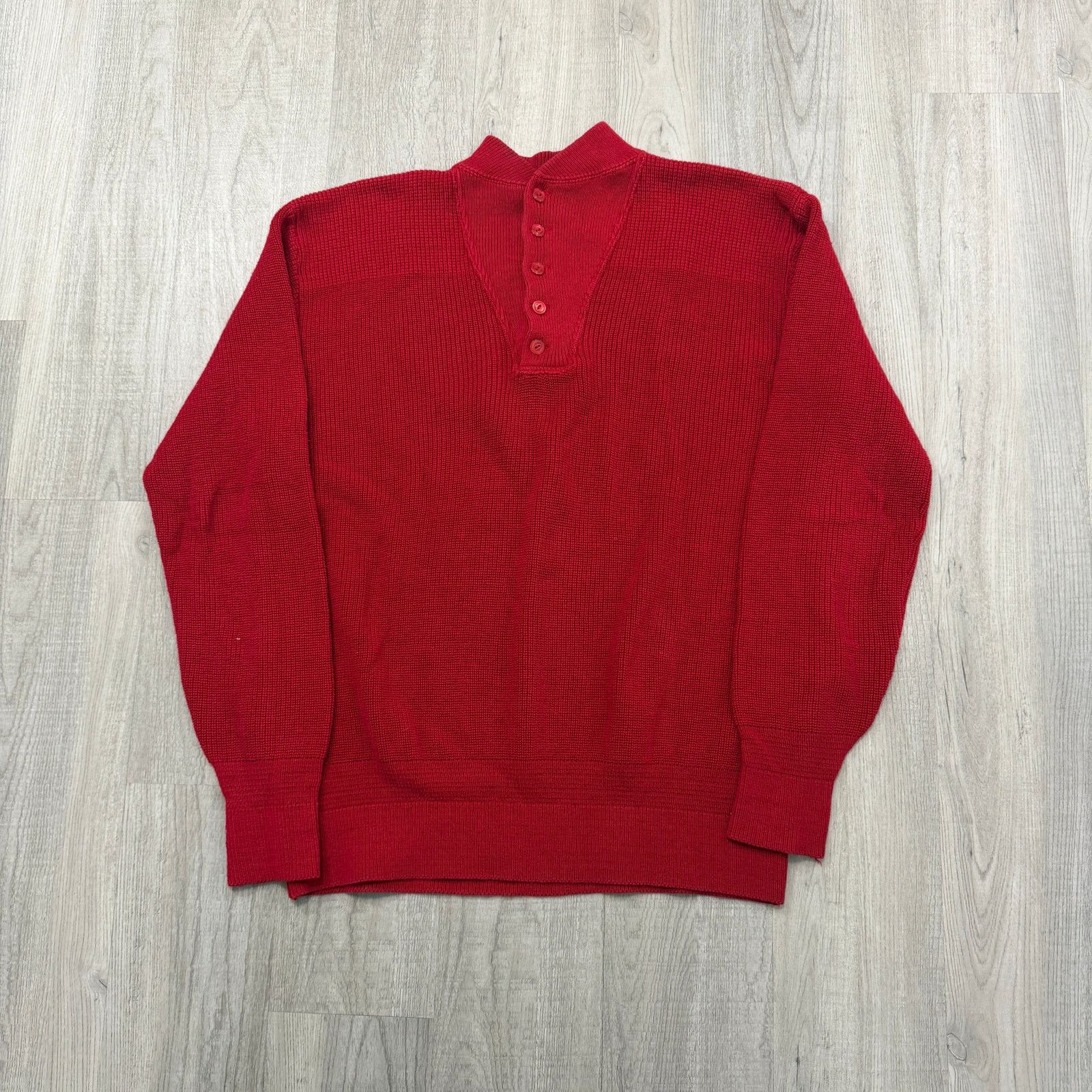 L.L. Bean Vintage LL Bean Fisherman Sweater Men's Extra Large Red 90s Size US XL / EU 56 / 4 - 1 Thumbnail