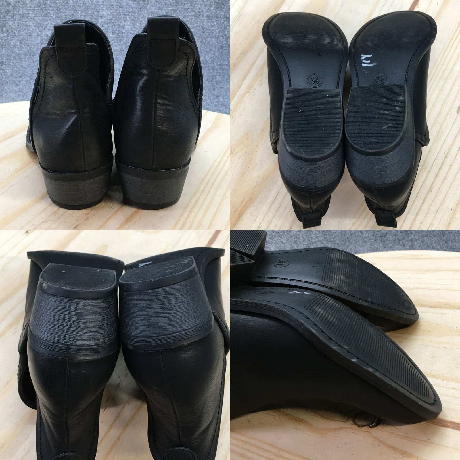 Vintage Universal Thread Boots Womens Ankle Booties 6.5 Black Faux Leather Pull On Nora Boot Size US 7 / IT 37 - 8 Thumbnail