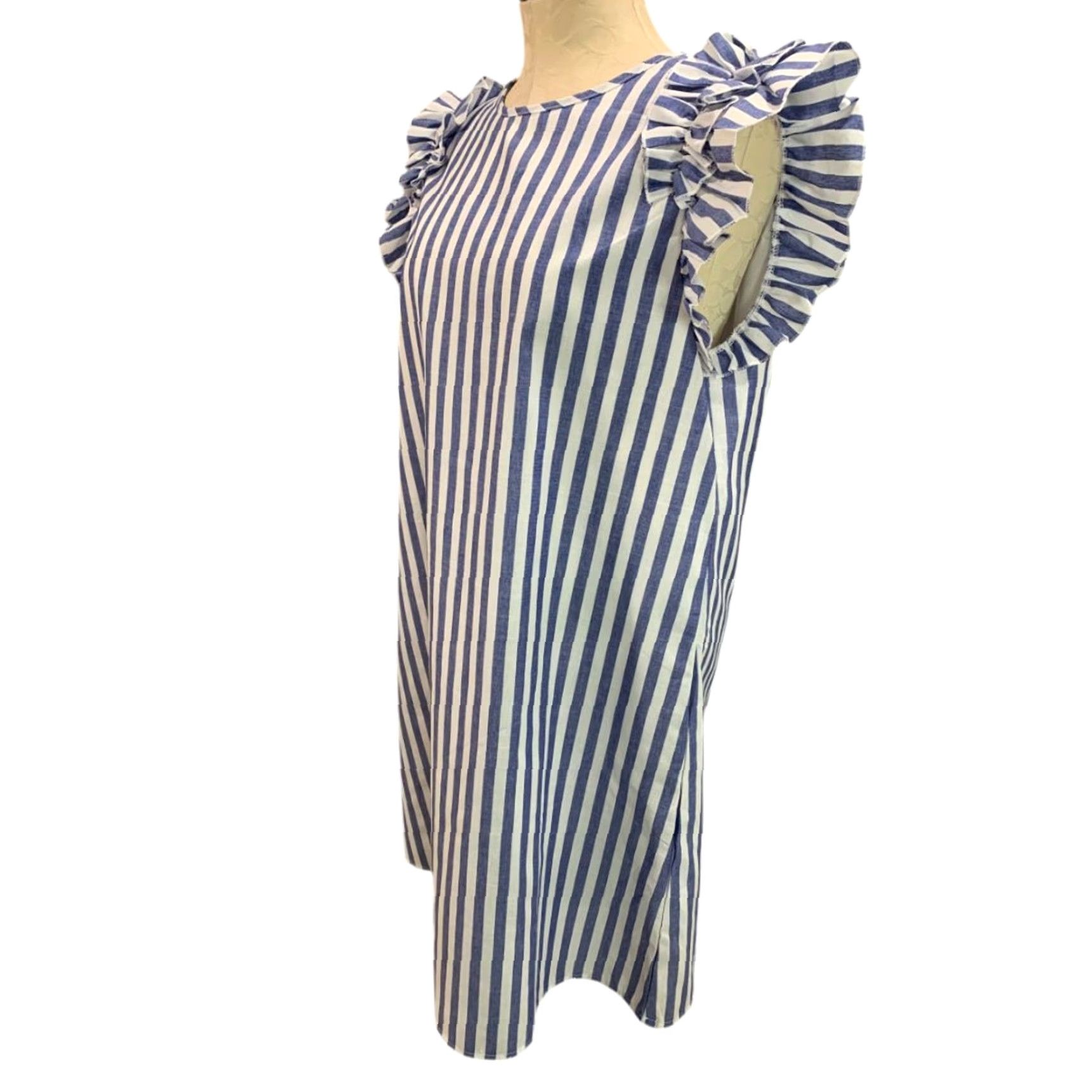 Shein **XL Shein Blue Ruffle Sleeve Sheath Dress** User: **XL Shein Blue Ruffle Sleeve Sheath Dress** Size XL / US 12-14 / IT 48-50 - 3 Thumbnail