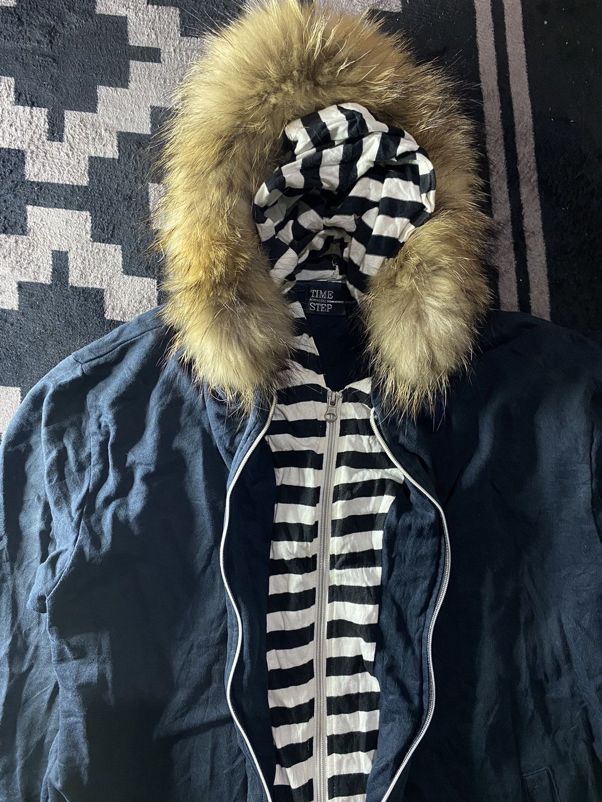 If Six Was Nine × Japanese Brand × Le Grande Bleu (L.G.B.) Crazy Time step faux fur double layers zip hoodie Size US L / EU 52-54 / 3 - 5 Thumbnail