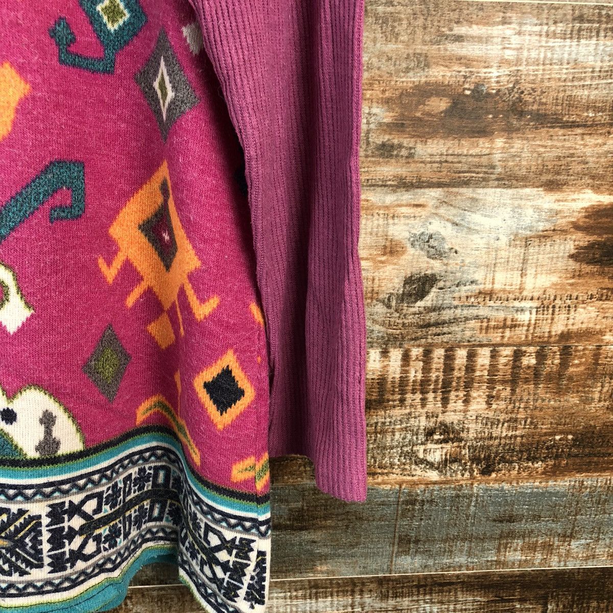 Homespun Knitwear × Japanese Brand Benevolent Pink art Knitwear #A2498 Size XL / US 12-14 / IT 48-50 - 8 Thumbnail