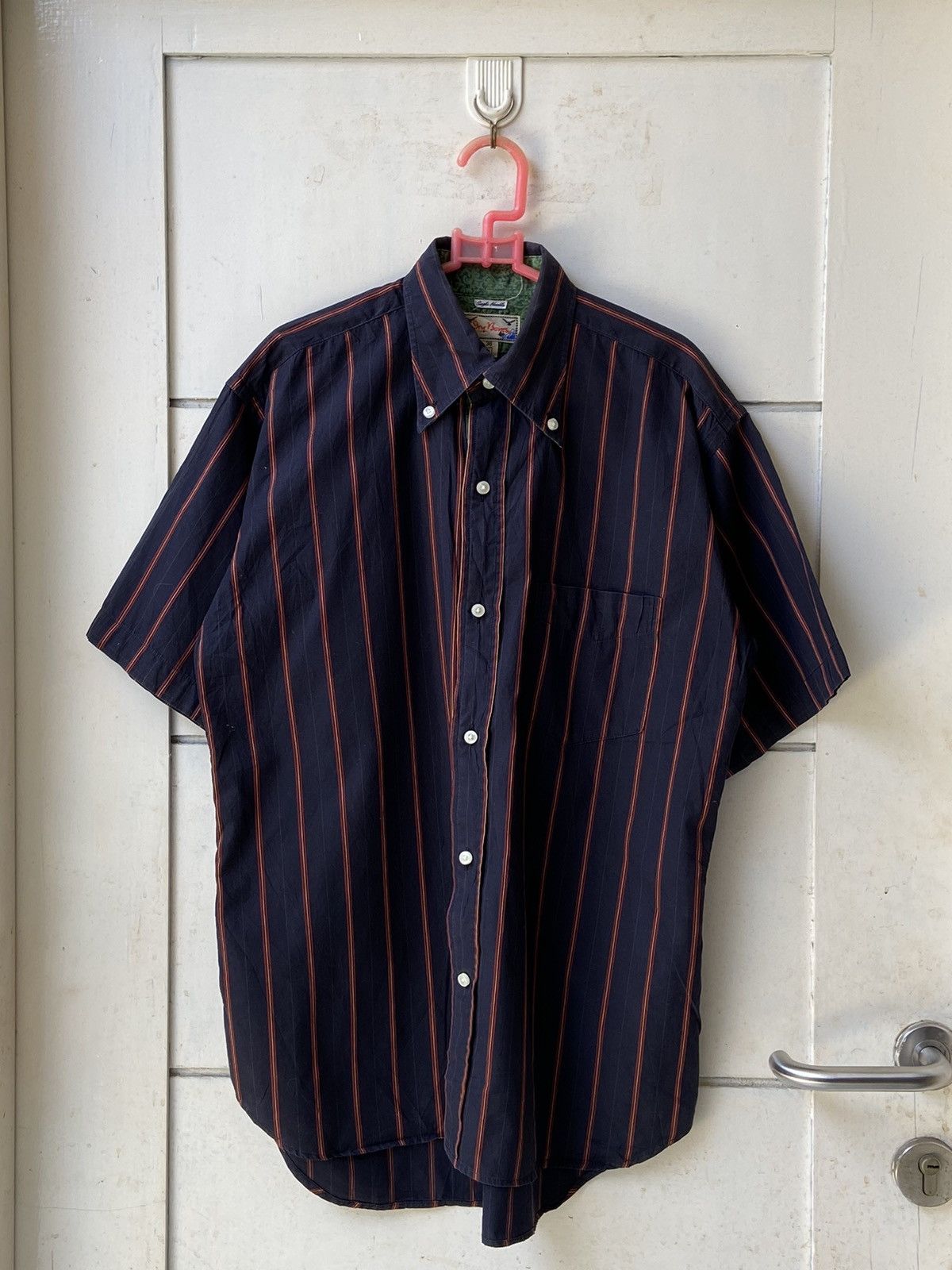 image of Dry Bones Striped Shirt in Navy, Men's (Size Large)