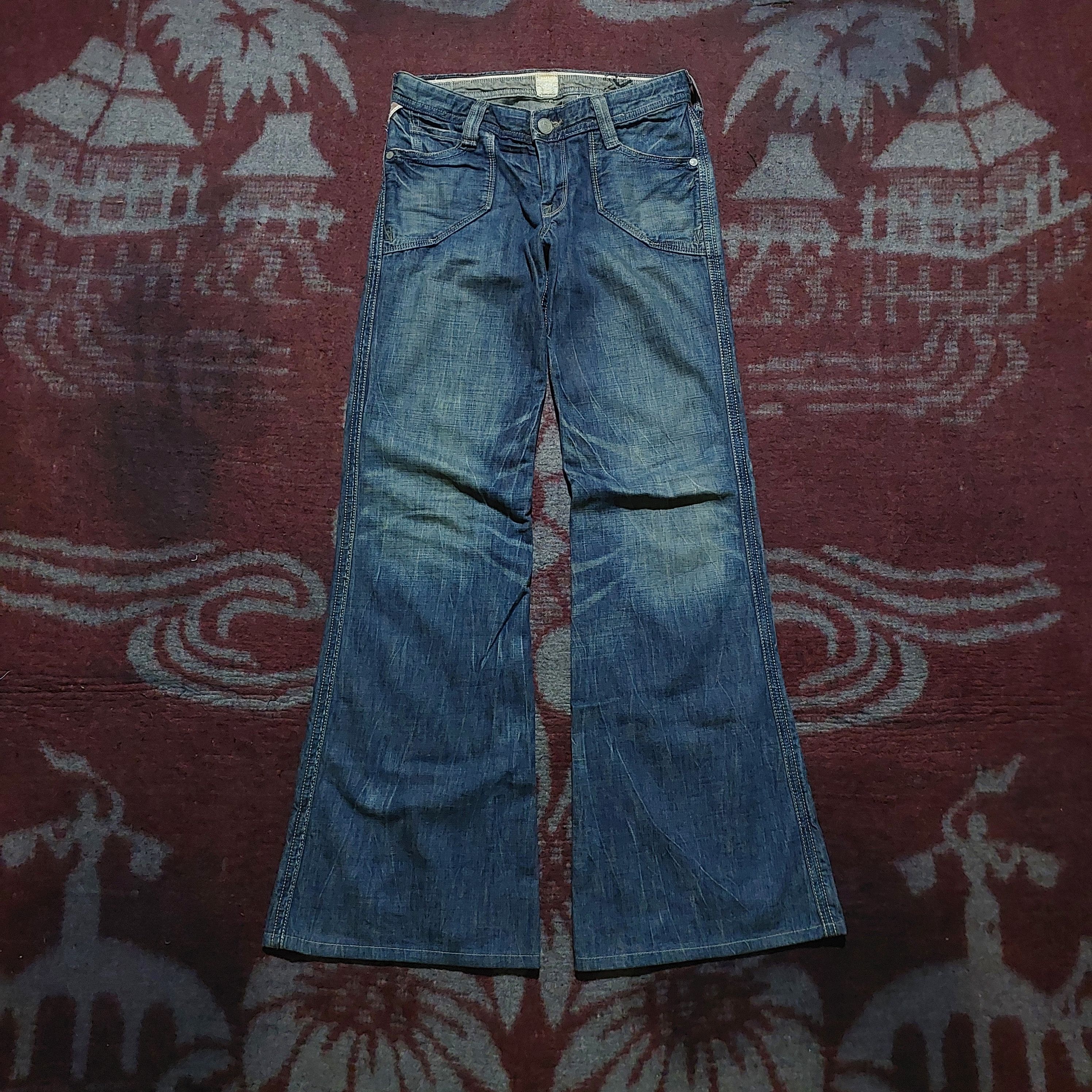 GOA Brapper japanese faded wash blue jeans super flared Size US 27 - 1 Thumbnail