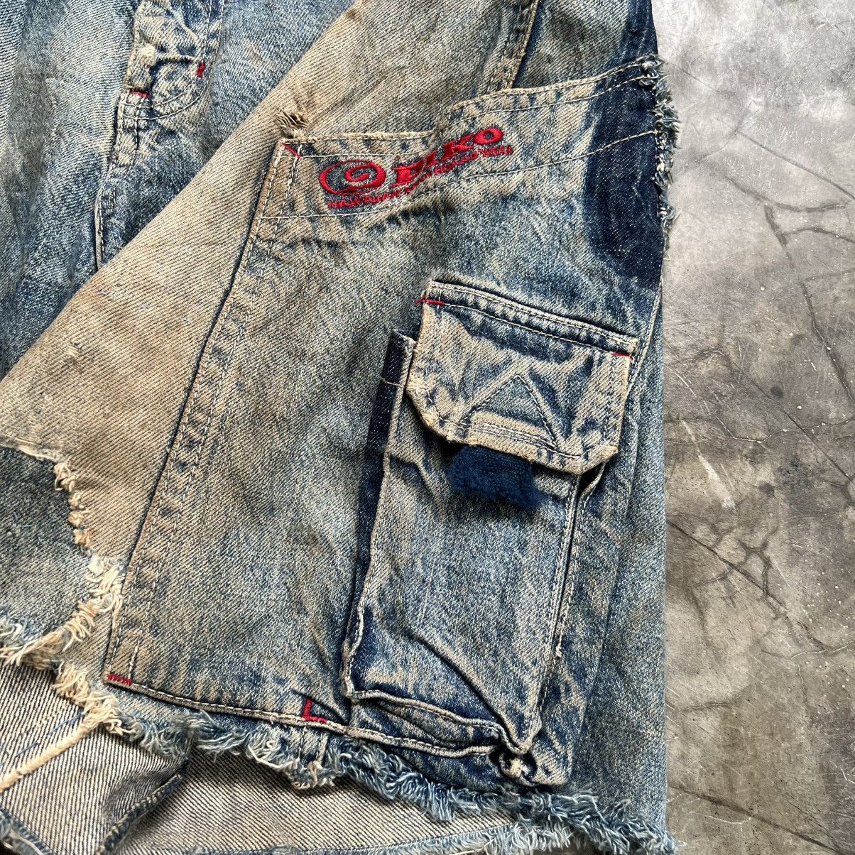 JNCO 2000s Piko Surf Jnco Style Distressed Carpenter Jort Jeans Size US 32 / EU 48 - 6 Thumbnail