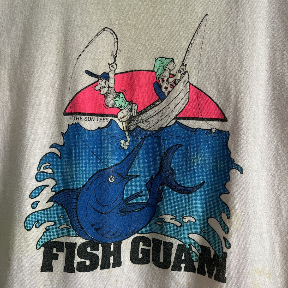 Hanes × Vintage Vintage 1980s Fish Guam Hanes Beefy Single Stitch TShirt Size US S / EU 44-46 / 1 - 8 Thumbnail