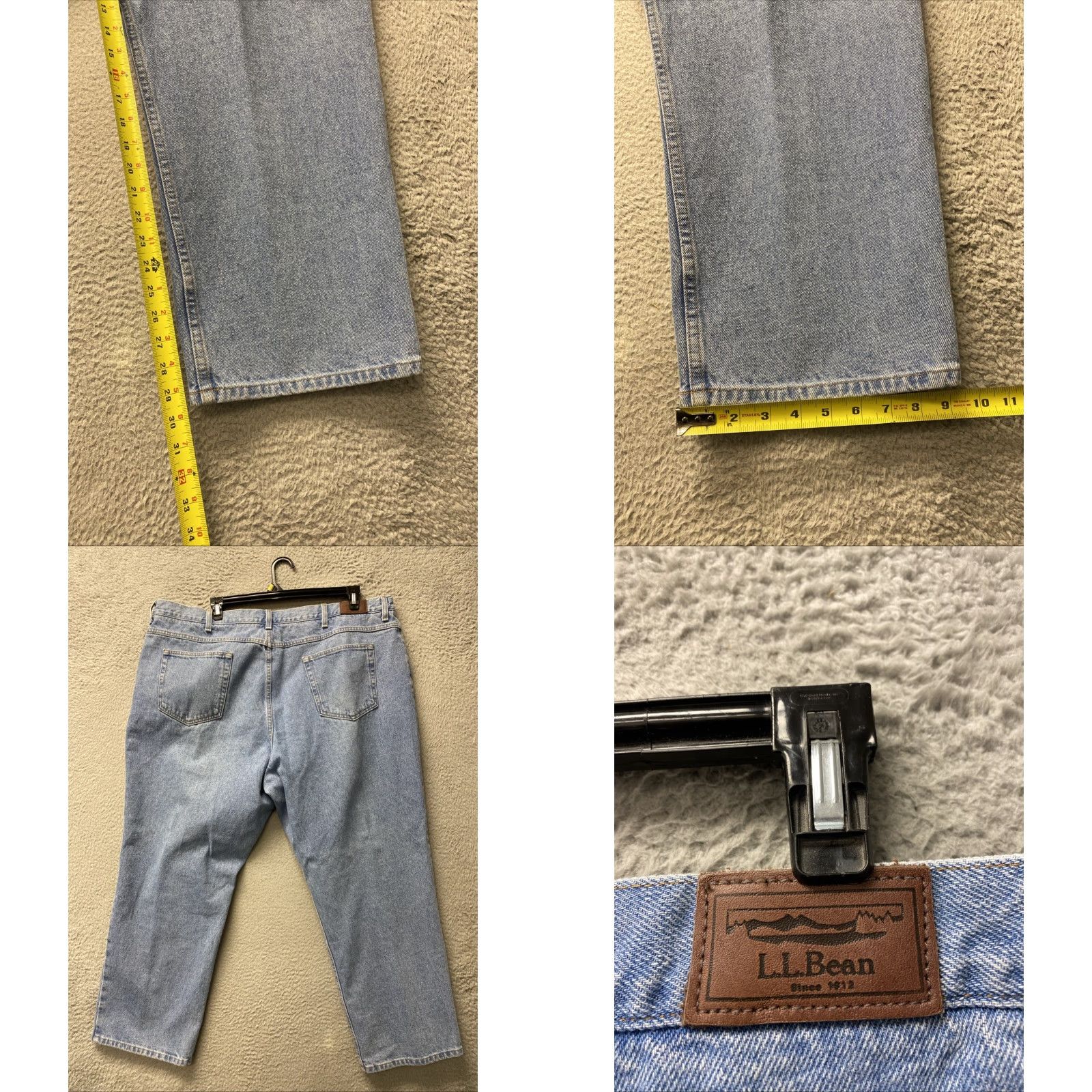 Vintage LL Bean Jeans Denim Comfort Waist Straight Leg 46x29 46x29.5 Regular Men Blue Cotton Denim 29.5in Inseam Straight Classic 0367 Size US 30 / EU 46 - 8 Thumbnail