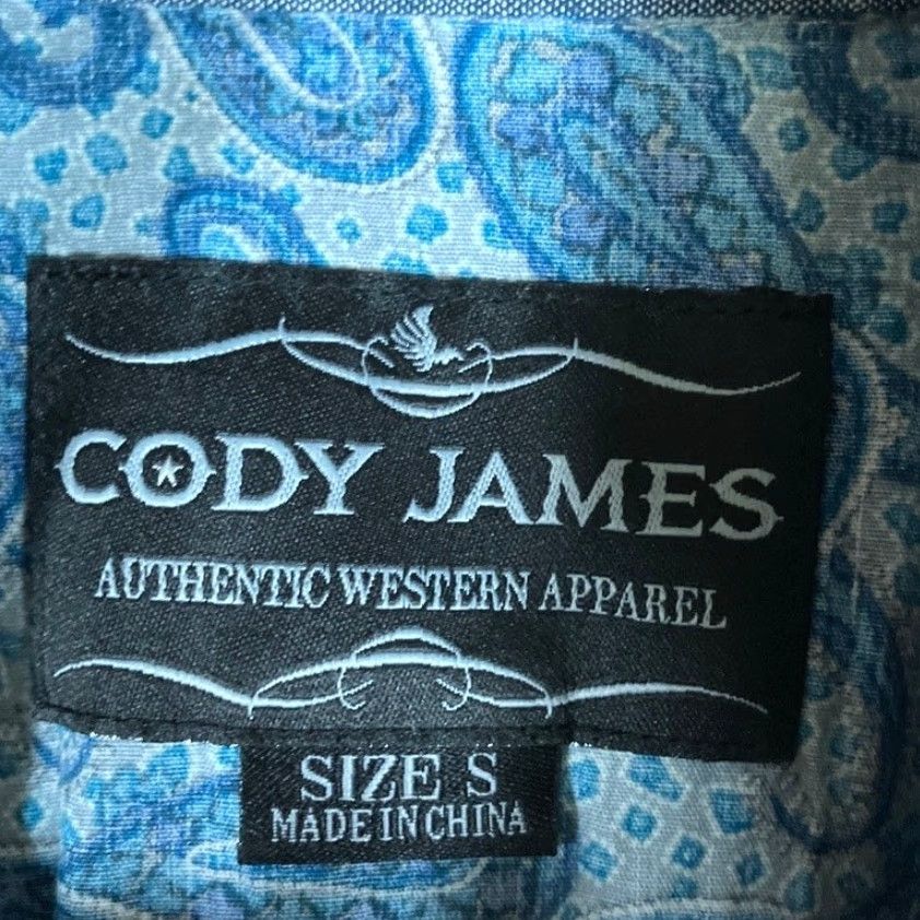 Cody James Cody James Mens Shirt Blue Paisley Regular Fit Pearl Snap Western Long Sleeve S Size US S / EU 44-46 / 1 - 6 Thumbnail