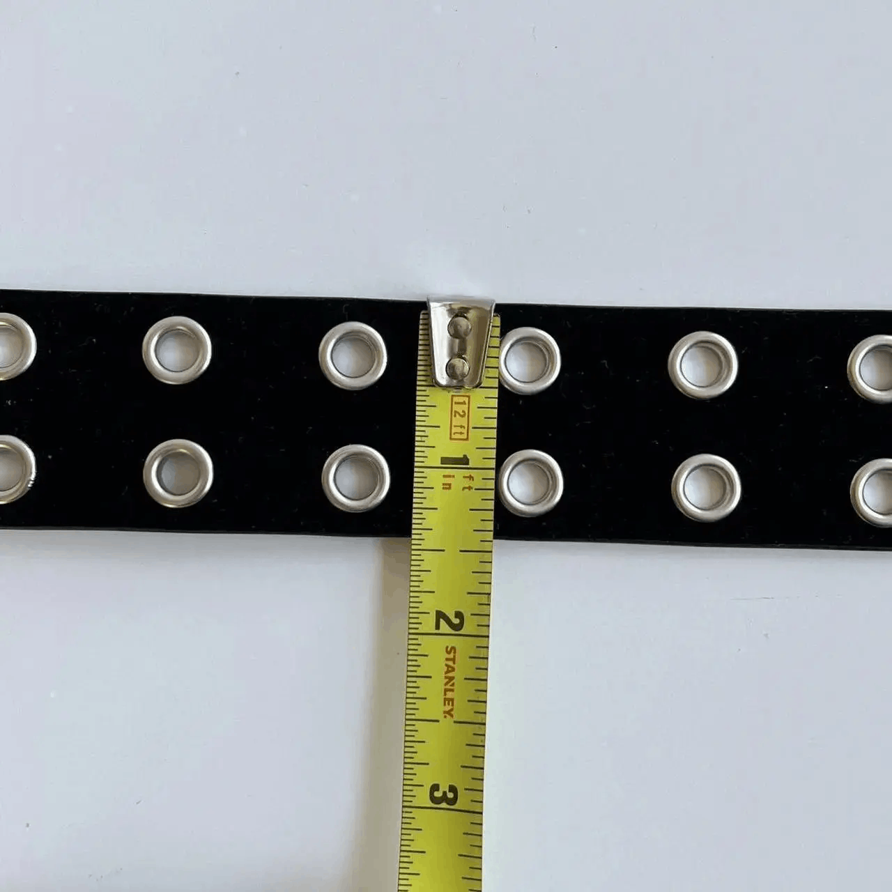 Japanese Brand y2k 2000s round studded black silver velour grunge emo belt Size ONE SIZE - 3 Thumbnail