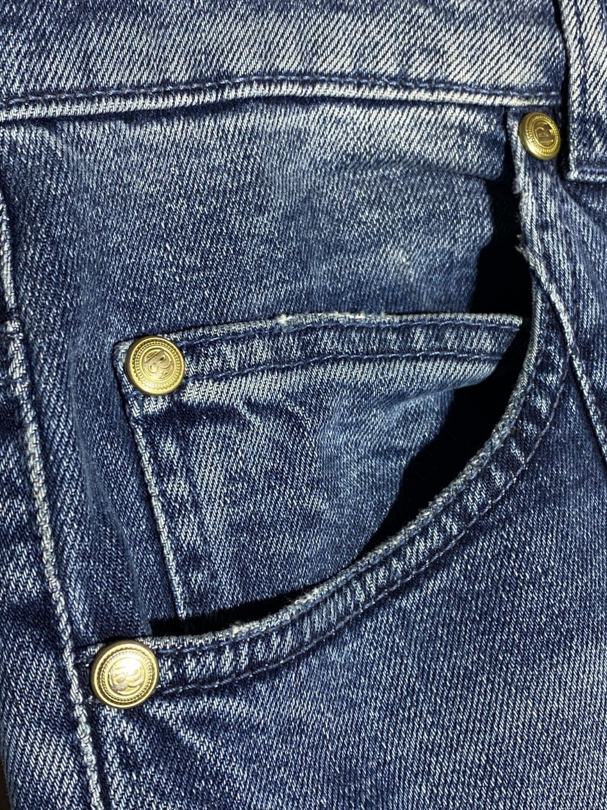 Pierre Balmain 🔥 PIERRE BALMAIN MOTO BIKER DENIM Y2K RARE DISTRESSED JEANS Size US 34 / EU 50 - 13 Thumbnail