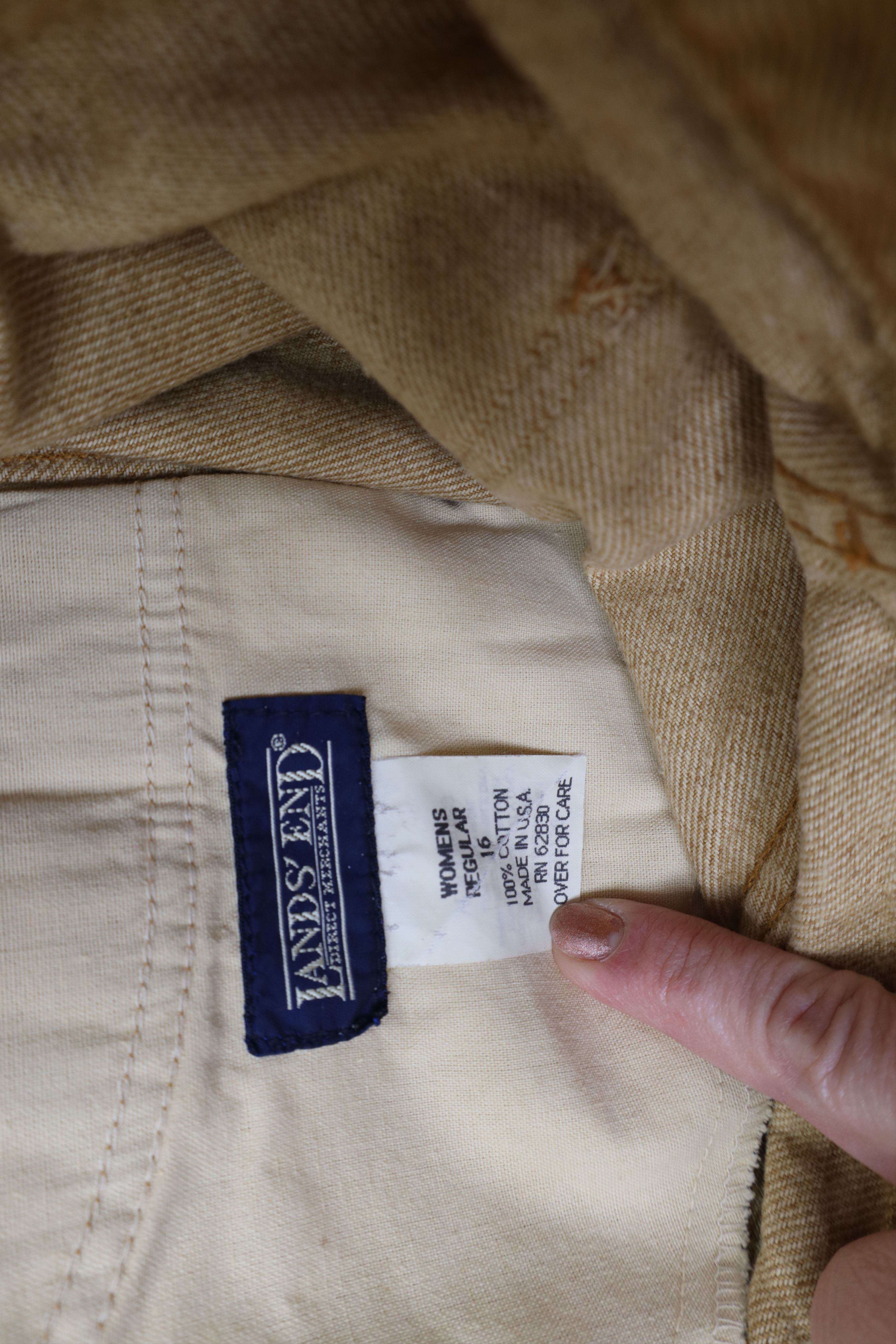 Lands' End × Vintage Deadstock Vintage 90s Lands End High Waist Denim Jeans USA Size 38" / US 16 / IT 52 - 8 Thumbnail