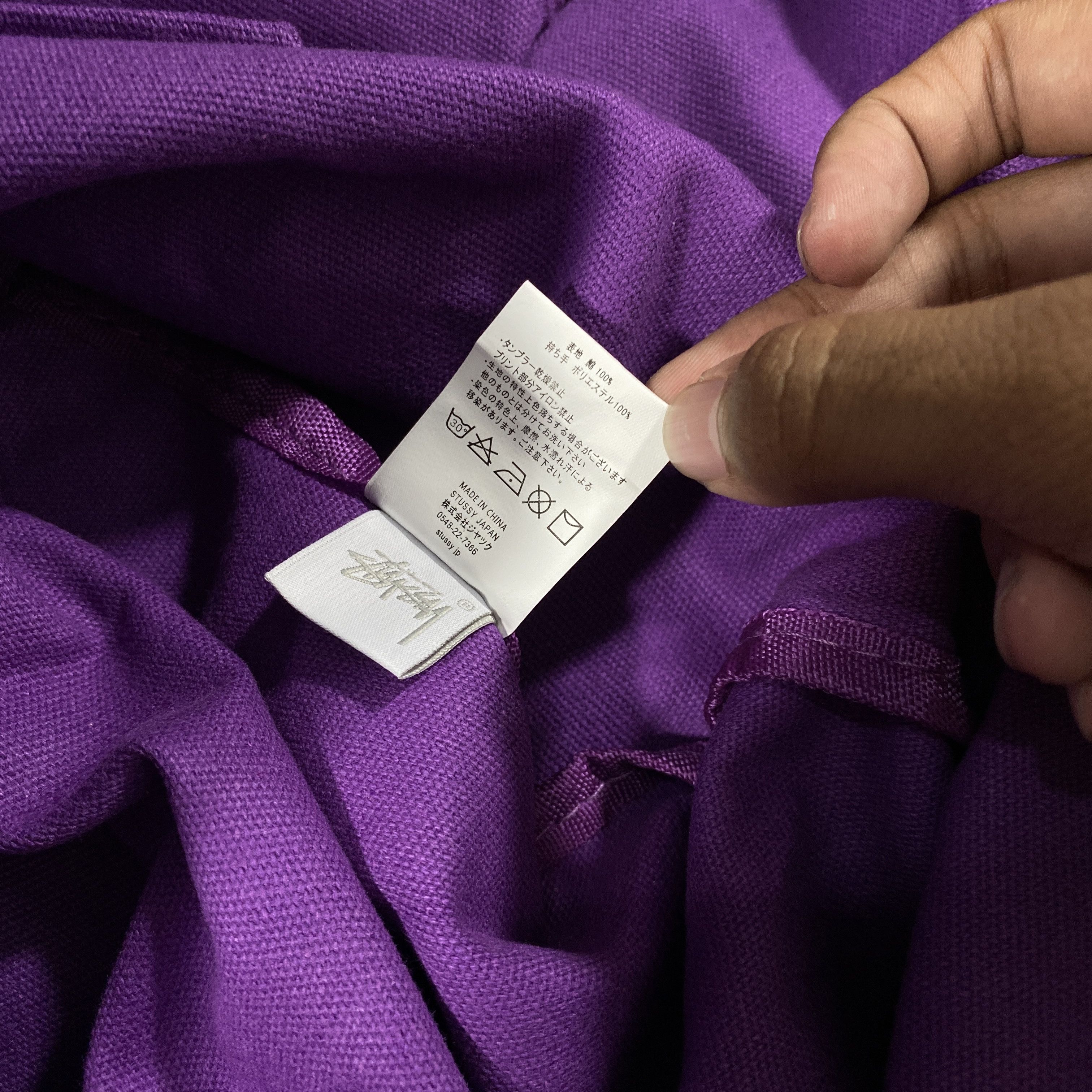 Stussy STUSSY CANVAS TOTE BAG • PURPLE Size ONE SIZE - 6 Thumbnail