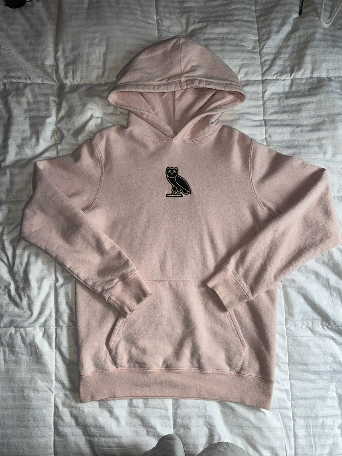 Image of Octobers Very Own Ovo Light Pink Hooded Sweatshirt, Men's (Size Small)