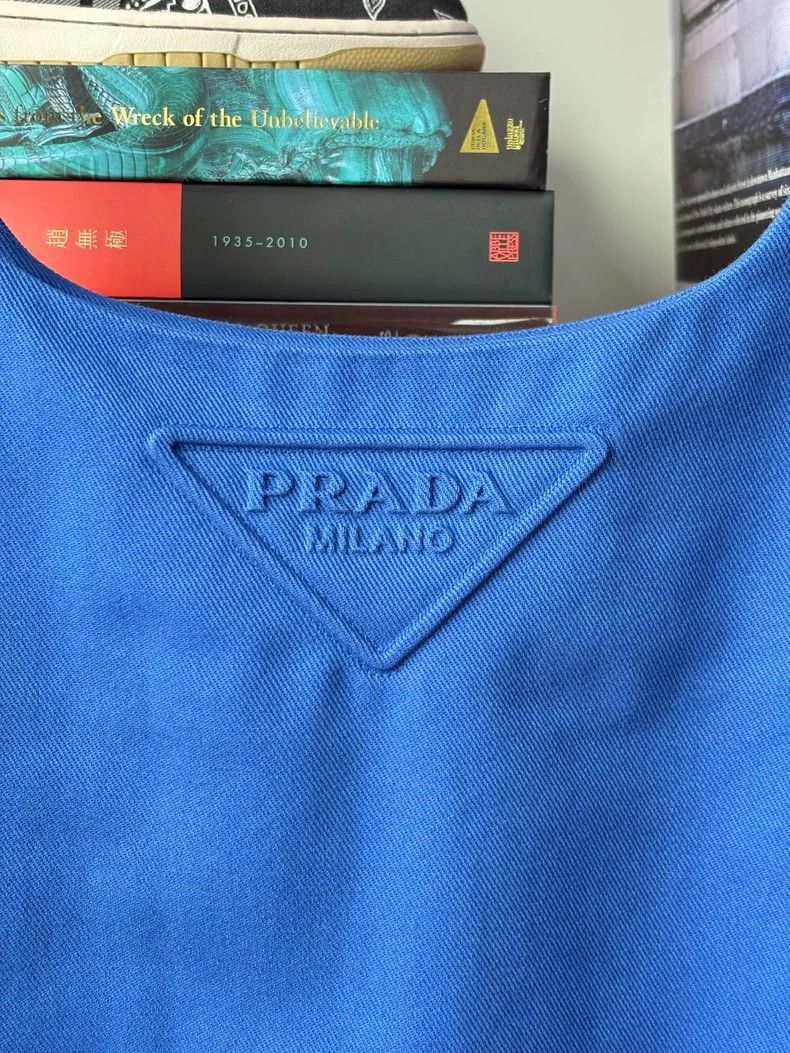 Prada Prada Blue big triangle standard pure cotton sleeveless su Size XS / US 0-2 / IT 36-38 - 3 Thumbnail
